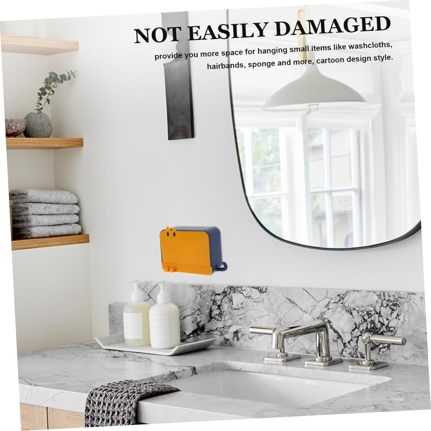 LIFKOME Wall Mounted Soap Dish with Lid Hook Holder