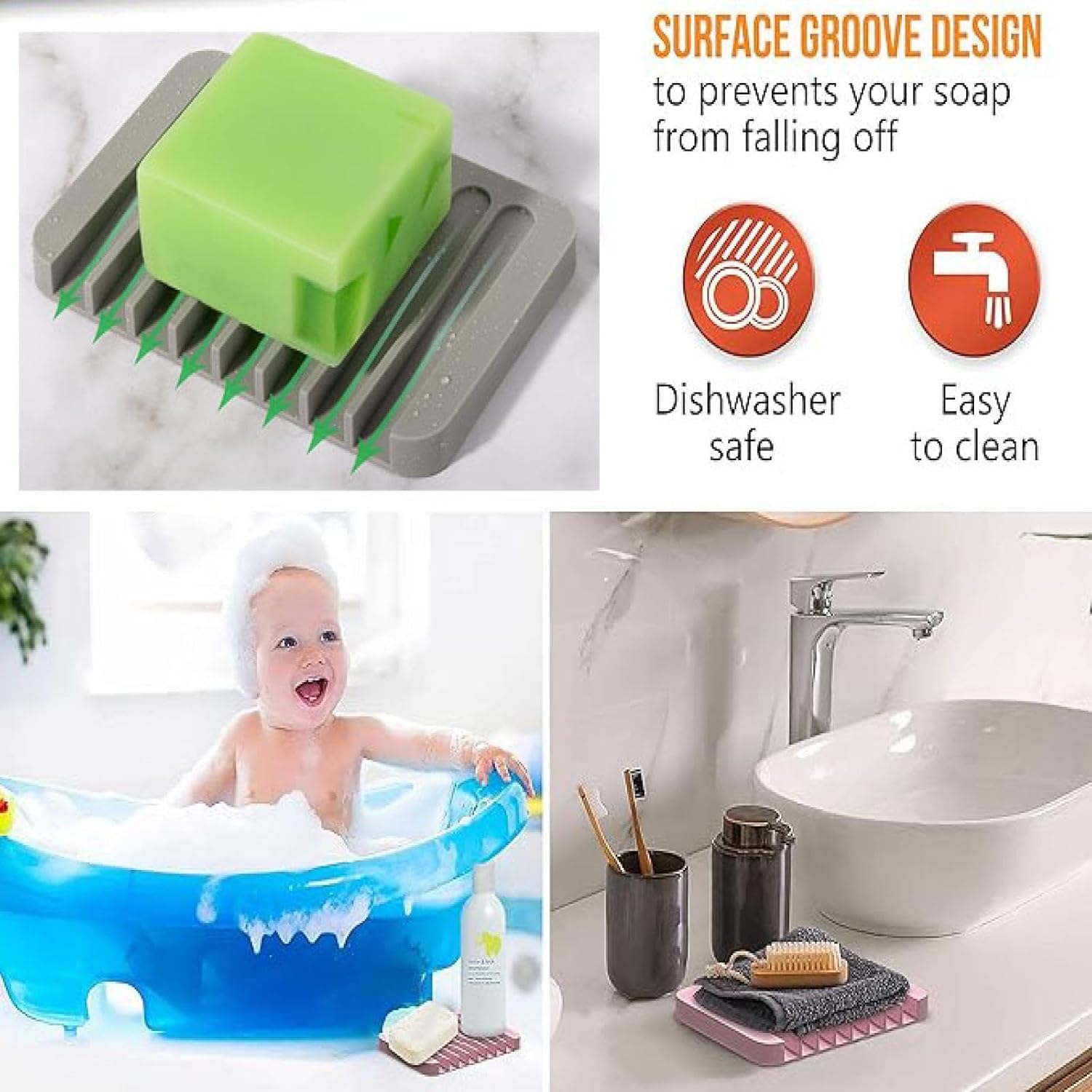 KETILZC Automatic Draining Soap Tray 2pcs