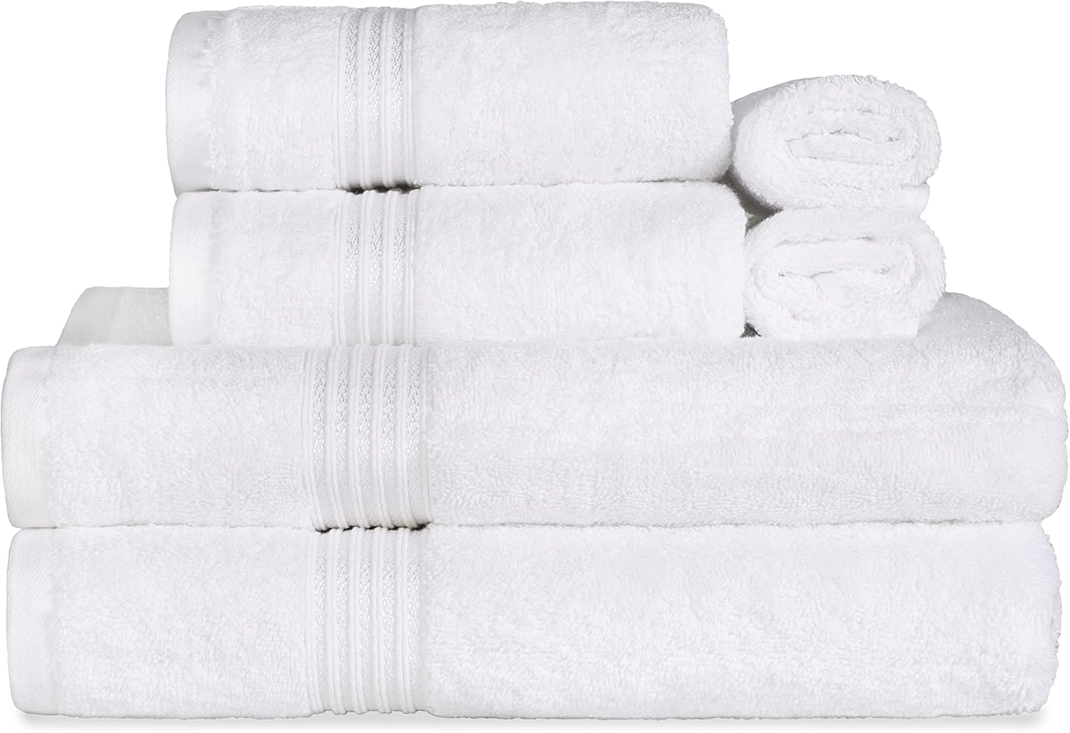 Superior Egyptian Cotton 6-Piece Towel Set White