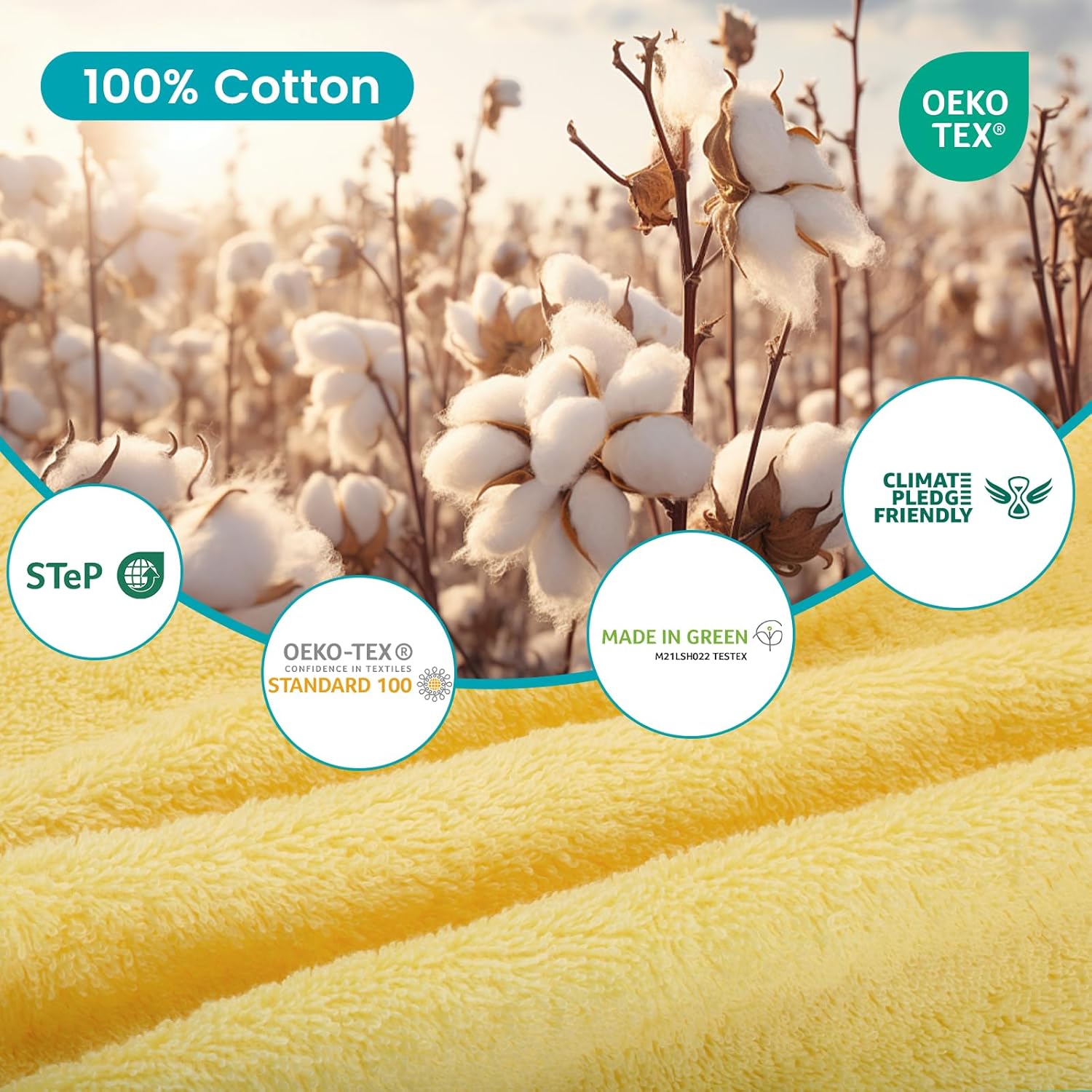 SEMAXE 6-Piece Bathroom Towel Set - Ultra Soft 100 Cotton