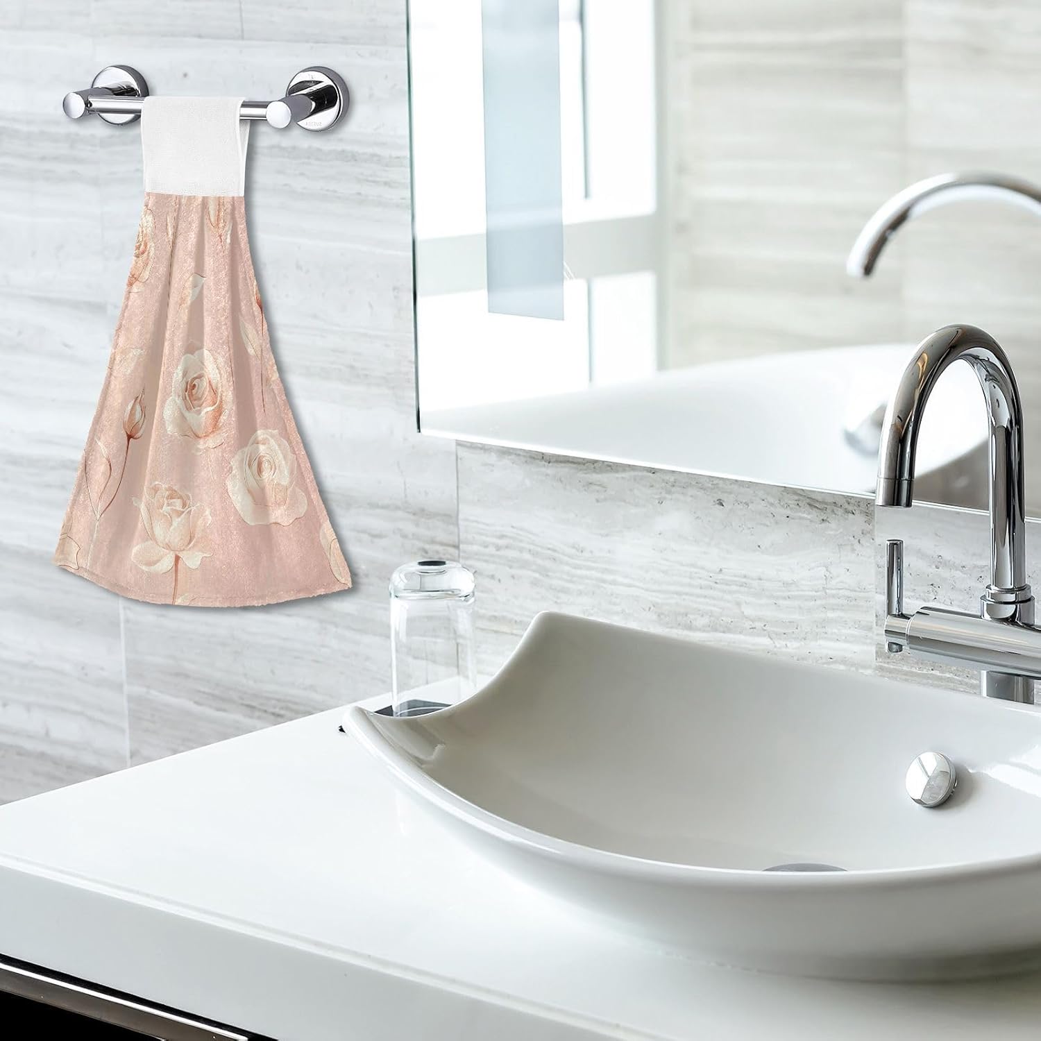 KLL Aesthetic Rose Gold Hand Towels with Hook Loop Set of 2