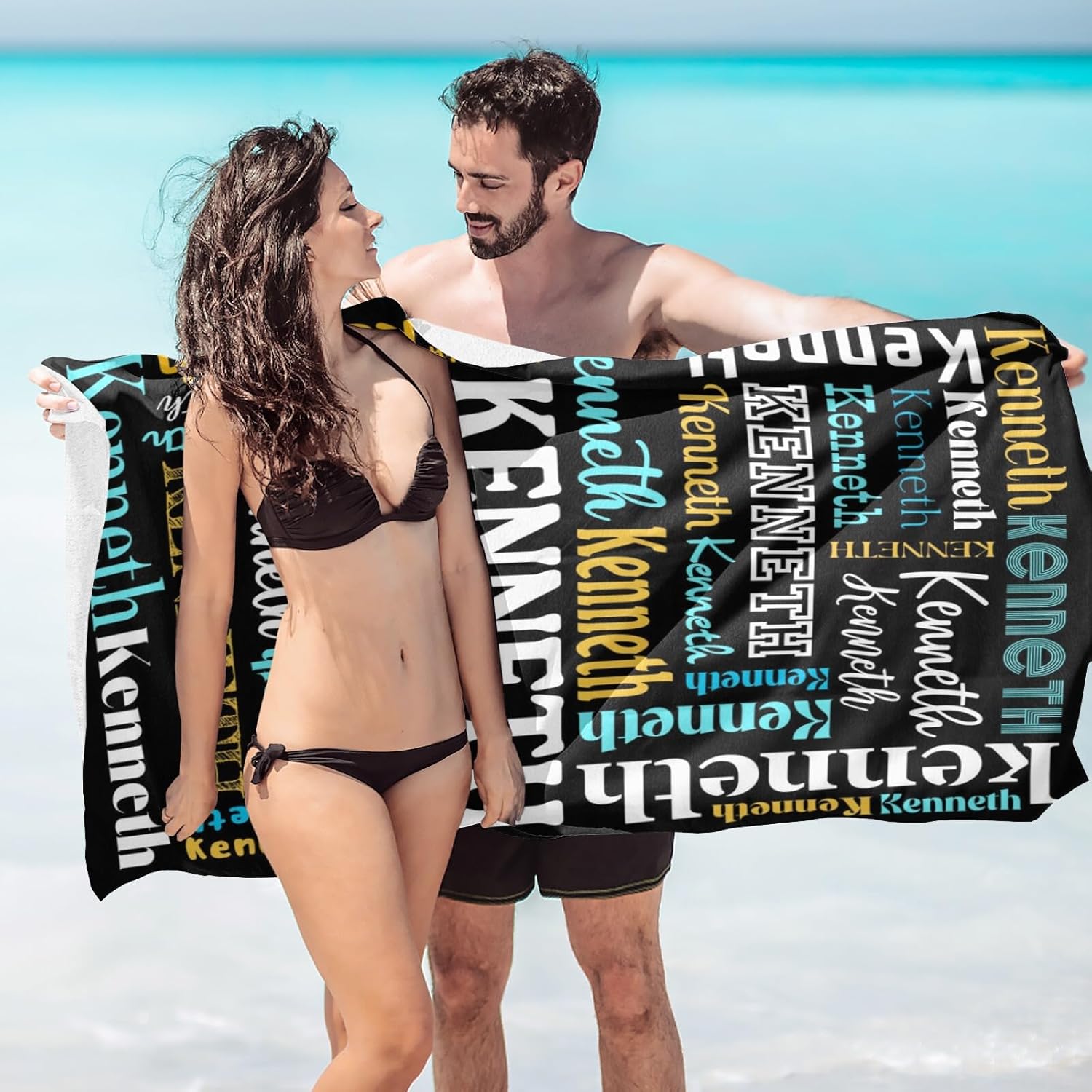 Personalized Beach Towels with Names for Kids and Adults