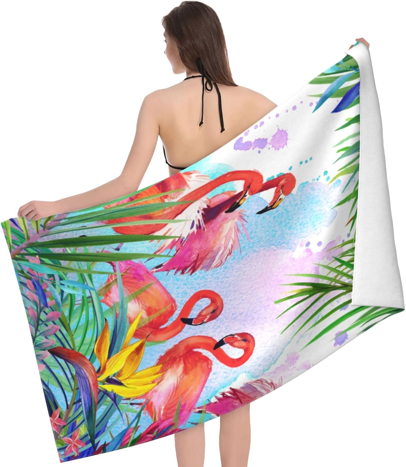 VOOHDDY Flamingo Beach Towel Large Microfiber 1