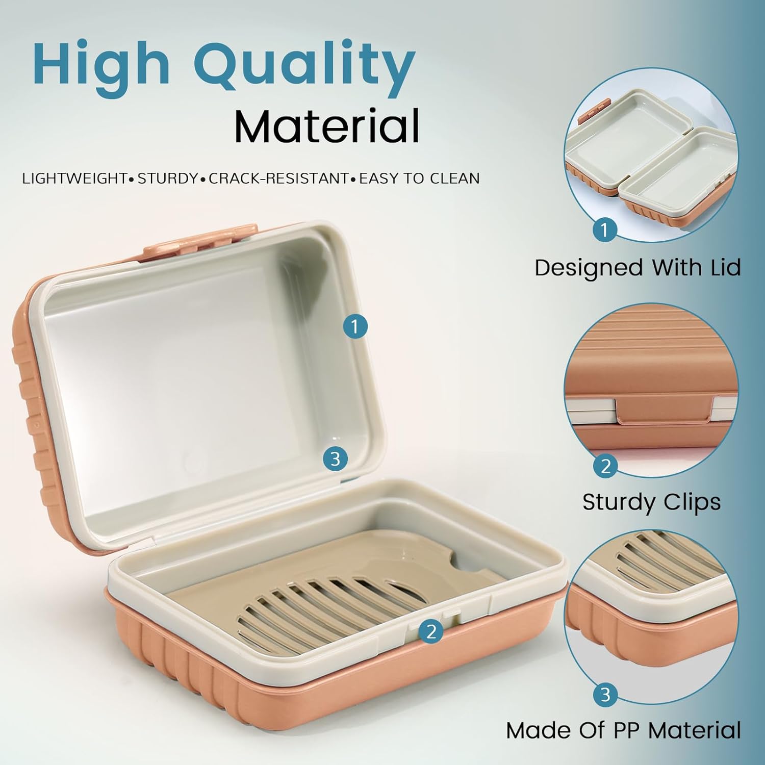 ASTIMESA 3 Pack Travel Soap Holder Box with Lid