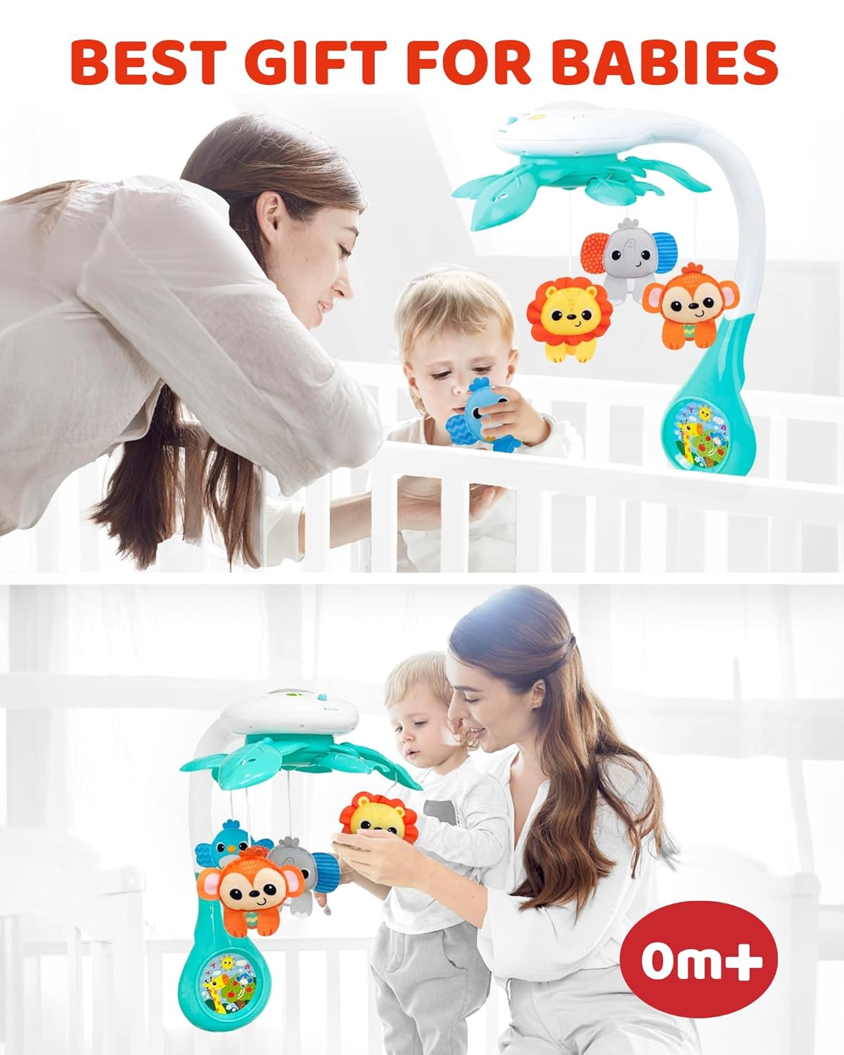 KiddoLab 2025 Baby Crib Mobile with Volume Control Timer