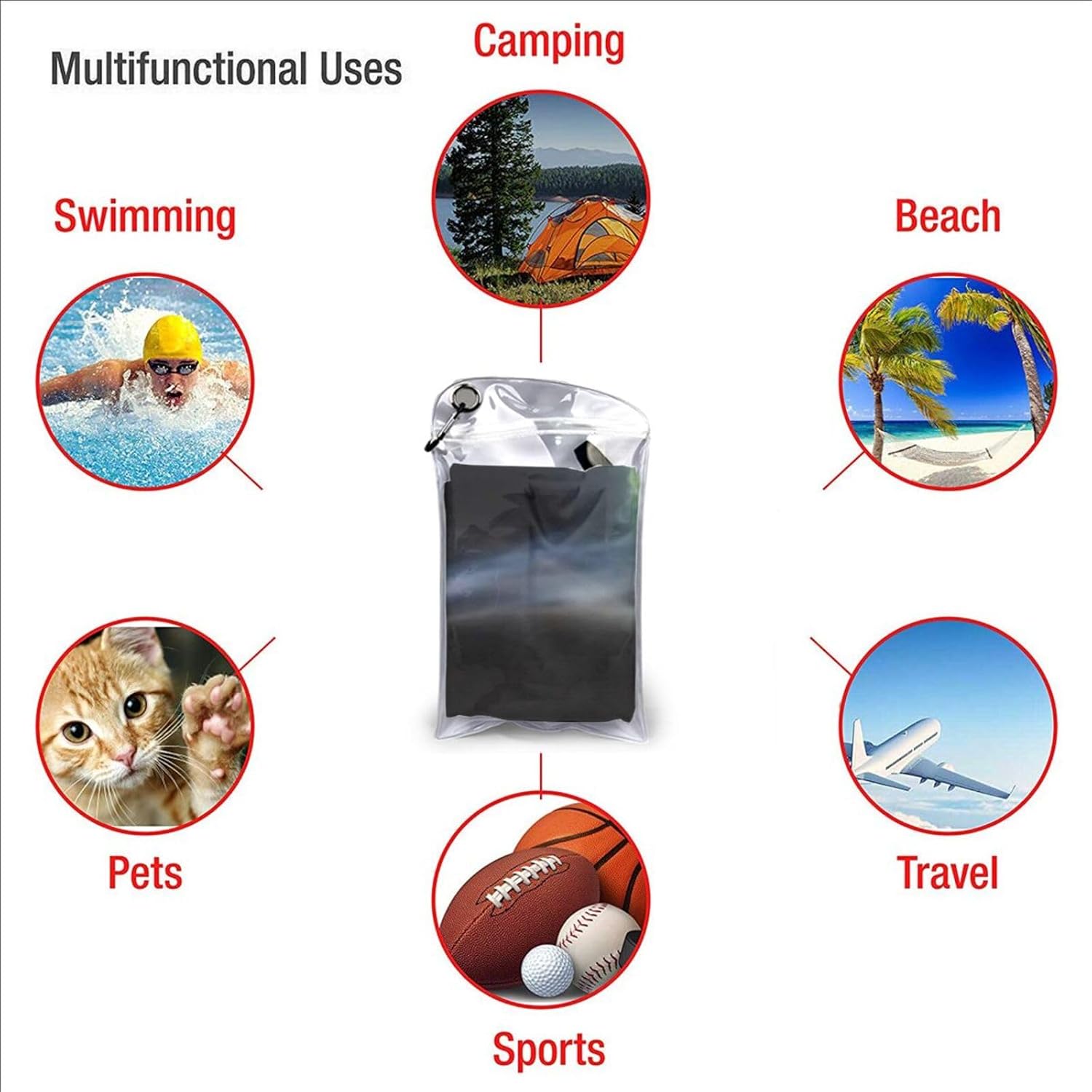 Tengyuntong Tennis Beach Towel - Soft Microfiber Absorbent Towel for All Ages