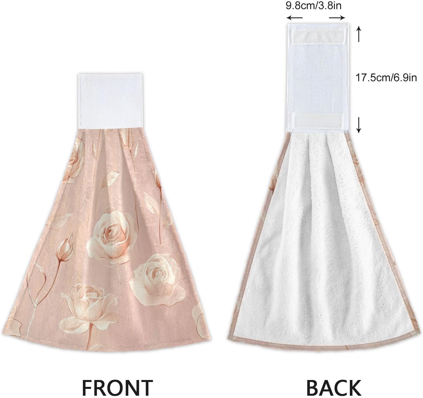 KLL Aesthetic Rose Gold Hand Towels with Hook Loop Set of 2