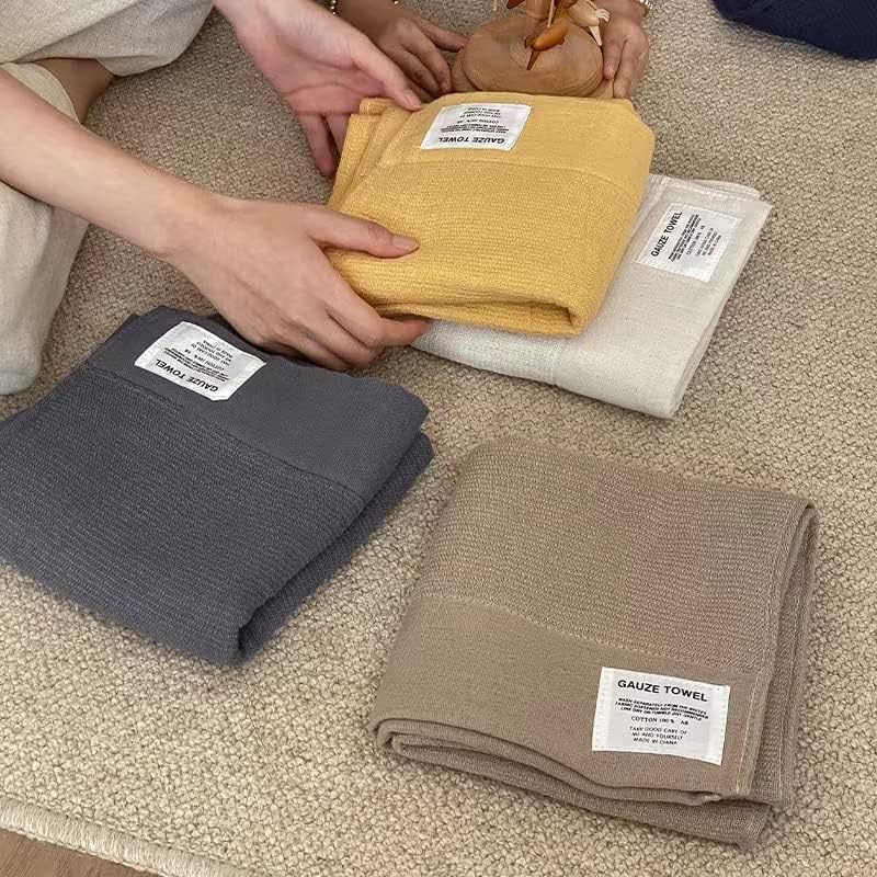 HOHMSP Gauze Towel 100 Cotton Flax Bath Towel Set