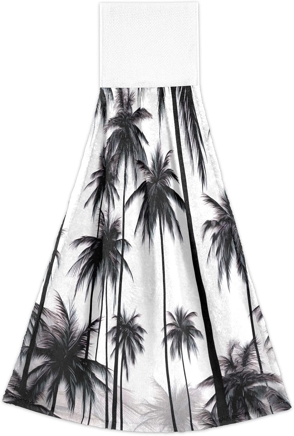 RPLIFE Bath Towels with Loops Set of 2 Black White Palm Trees 1