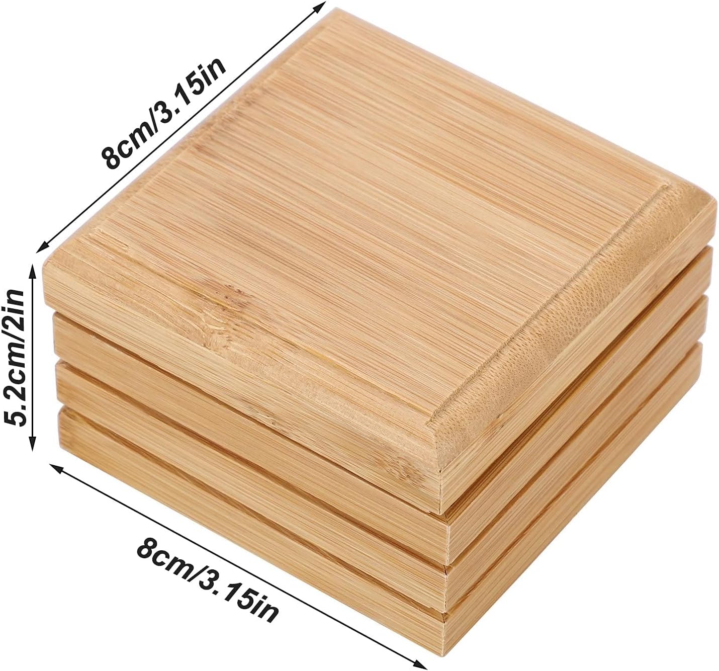 2-Pack Wooden Soap Holder with Lid for Bathroom