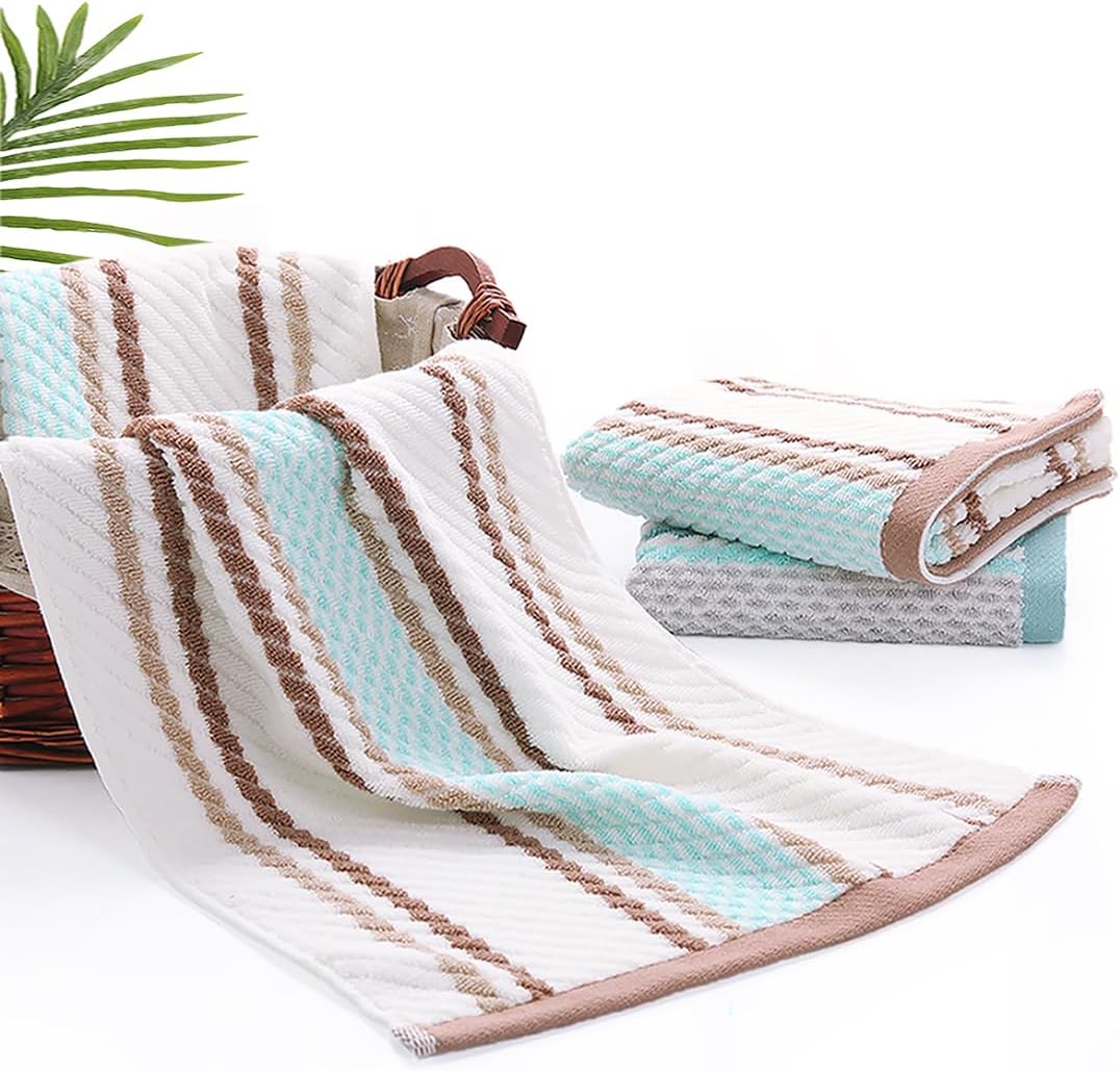 Pidada Hand Towels Set of 4 Striped Brown 1