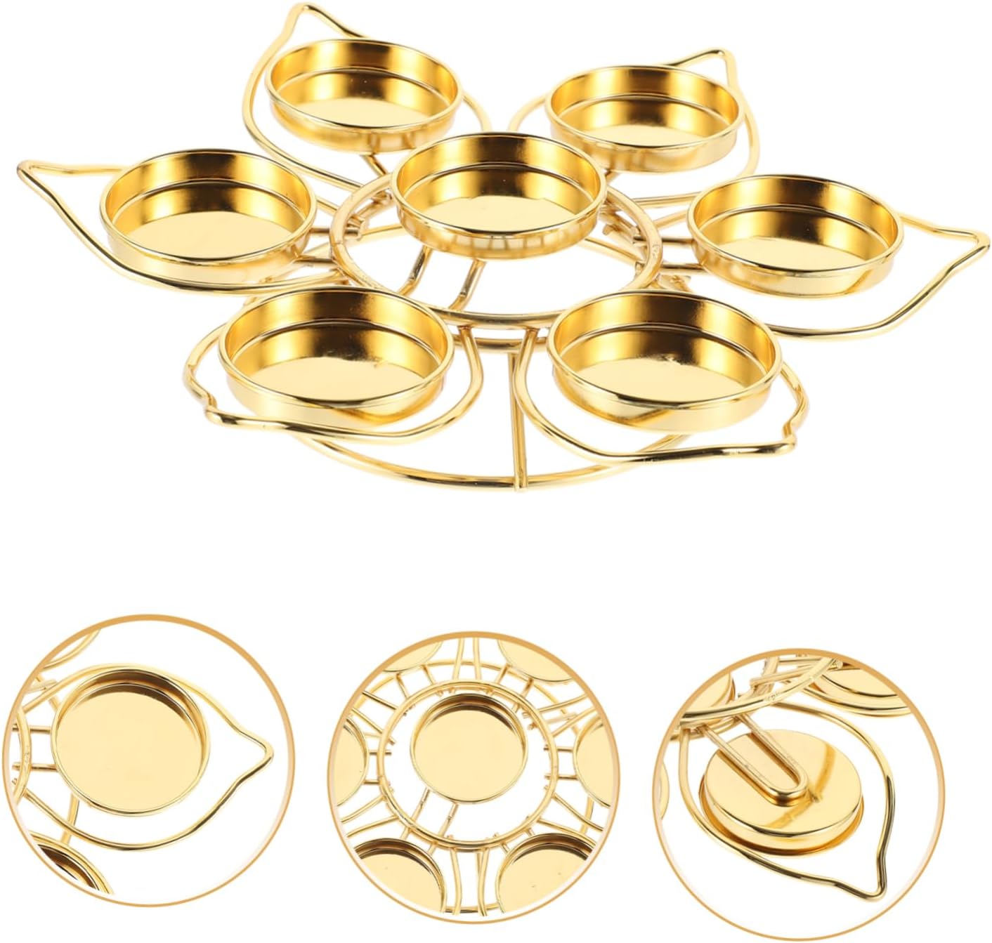PRETYZOOM 7-Light Lotus Ghee Lamp Holder Decorative