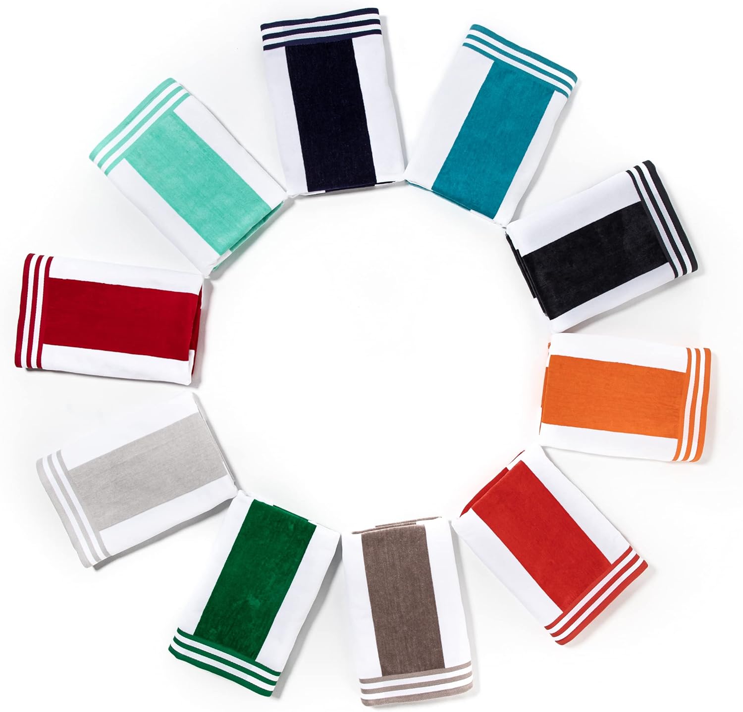 Superior Cotton Striped Beach Towels Set of 6