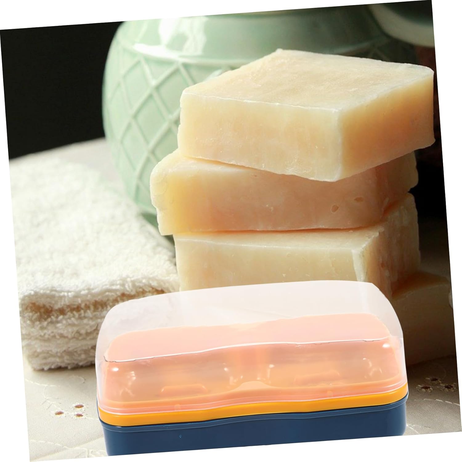 ABOOFAN Self-Draining Soap Holder Leak Proof Portable Bath Storage