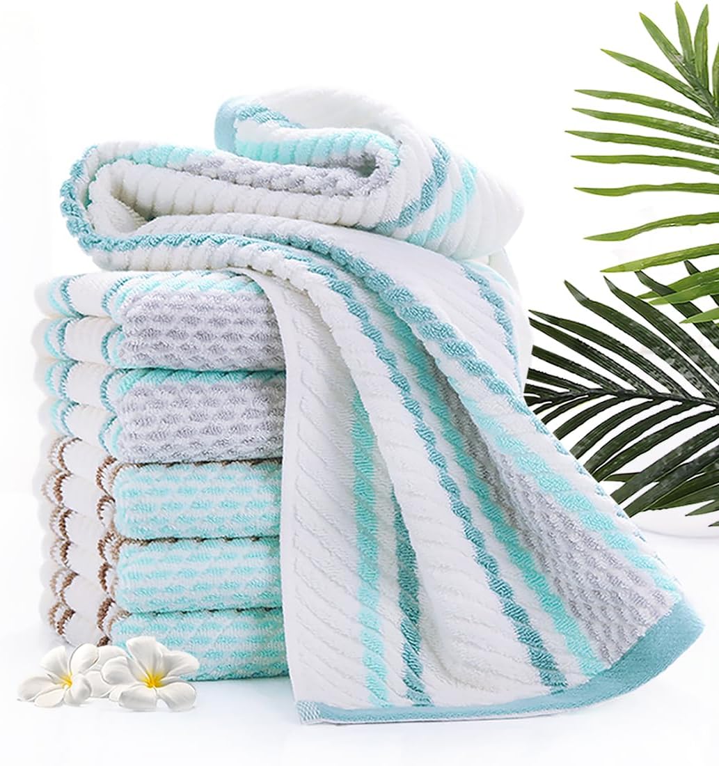 Pidada Hand Towels Set of 4 Striped Brown 1