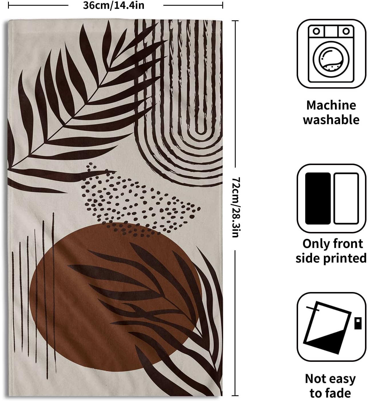 Giwawa Boho Leaf Hand Towel Set of 2 Soft Bath and Kitchen Towels