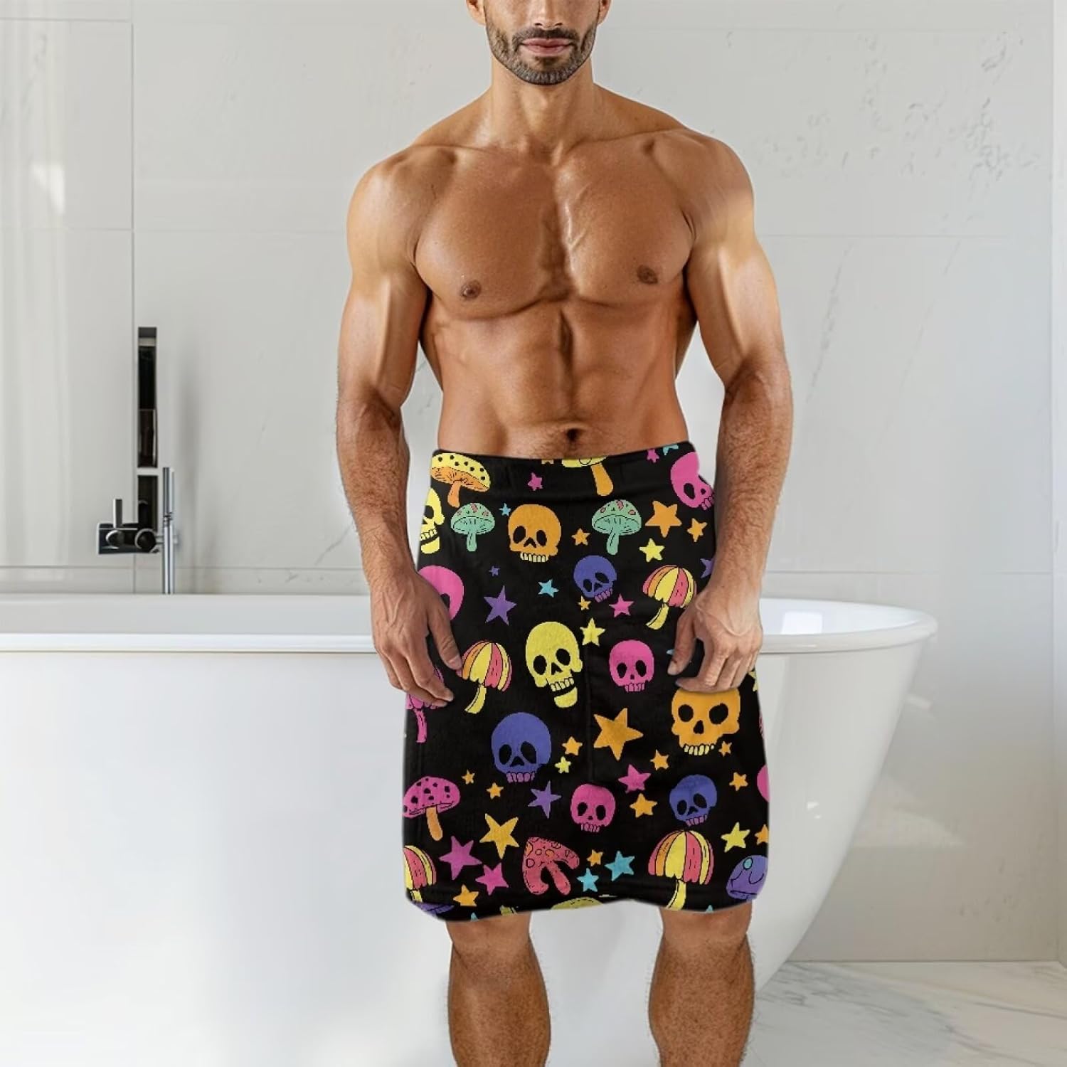 KUIFORTI Halloween Towel Wrap with Hook and Loop