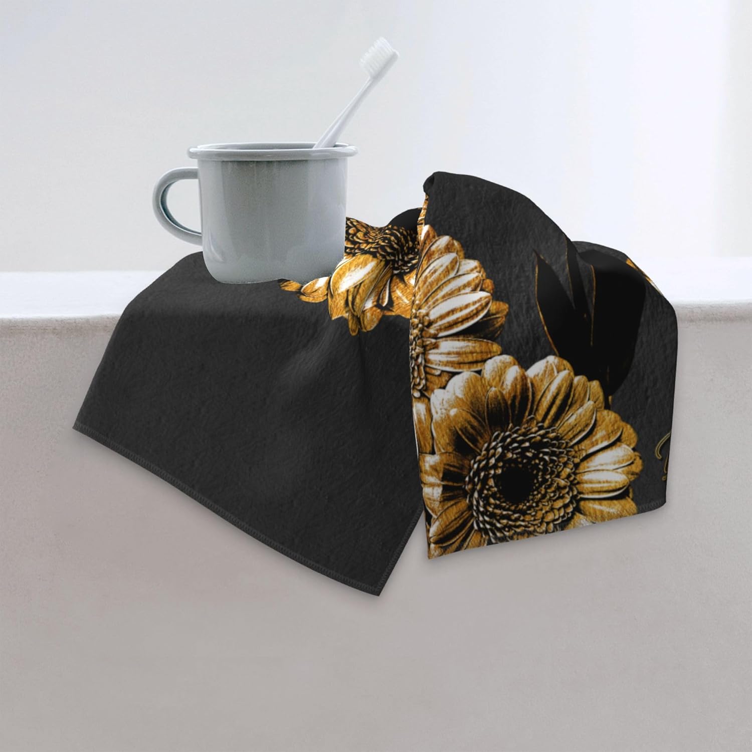 Bapcoku Sunflower Hand Towels Set of 2 1