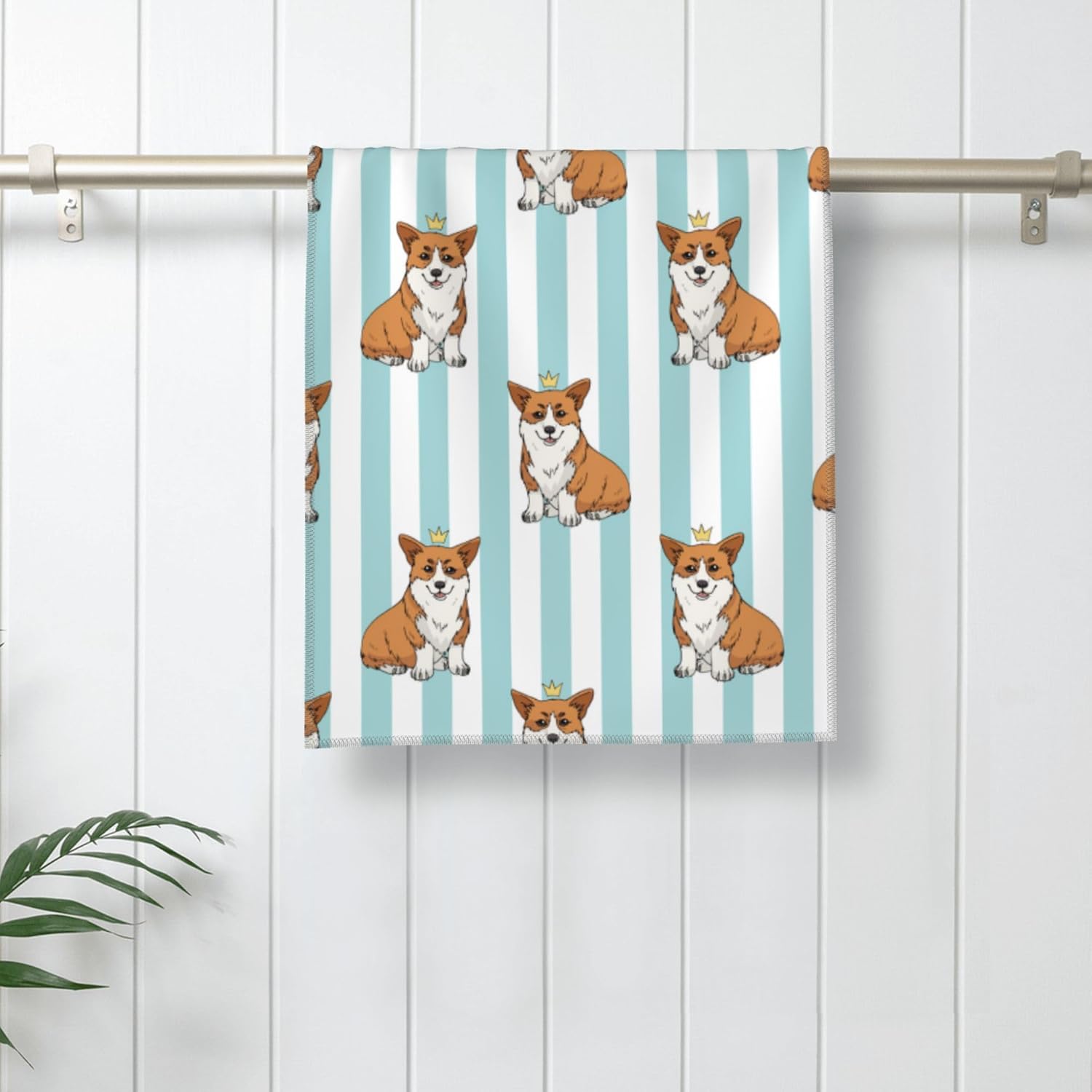 HIKENVIU Corgi Dog Bath Towels Set of 2 14x28 Inch