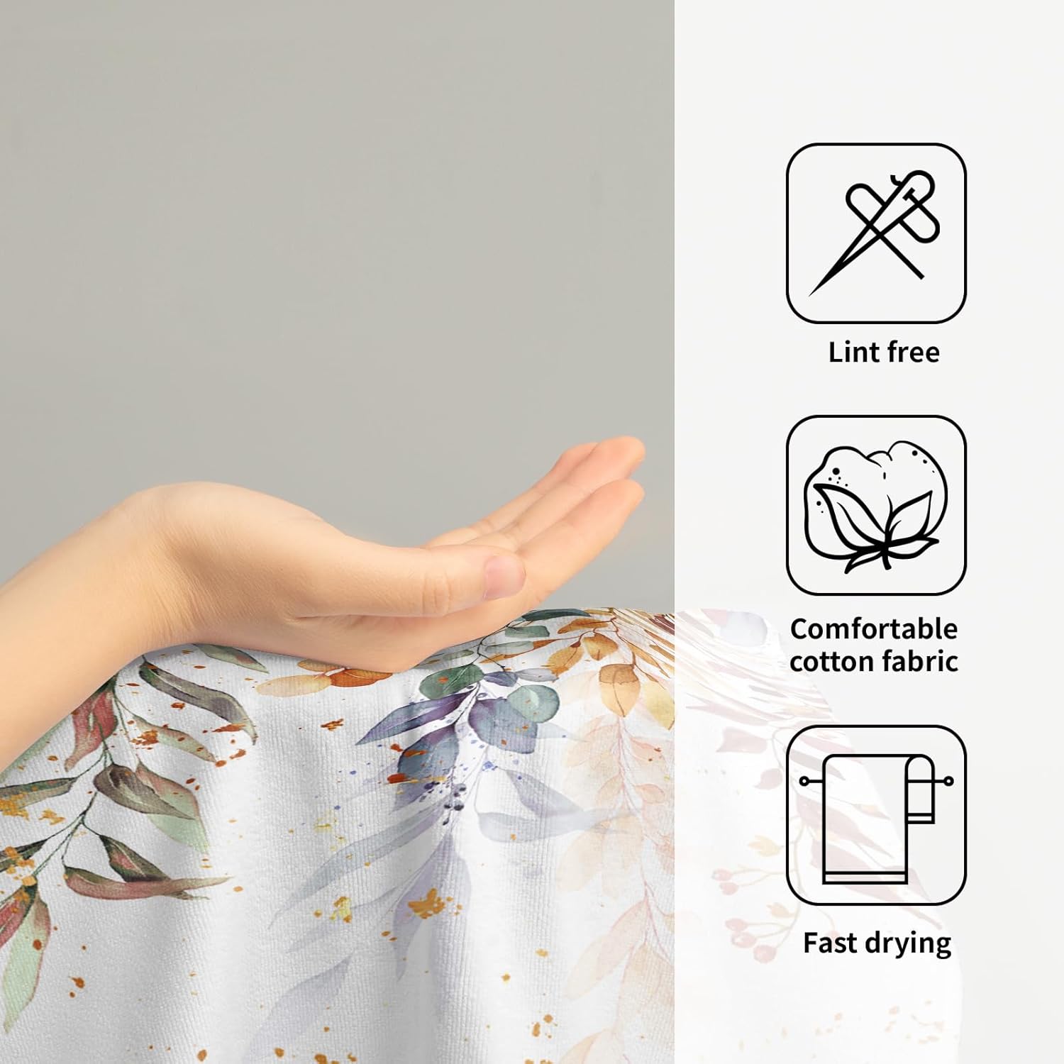 Imiss Colorful Leaf Botanical Towel Set of 2