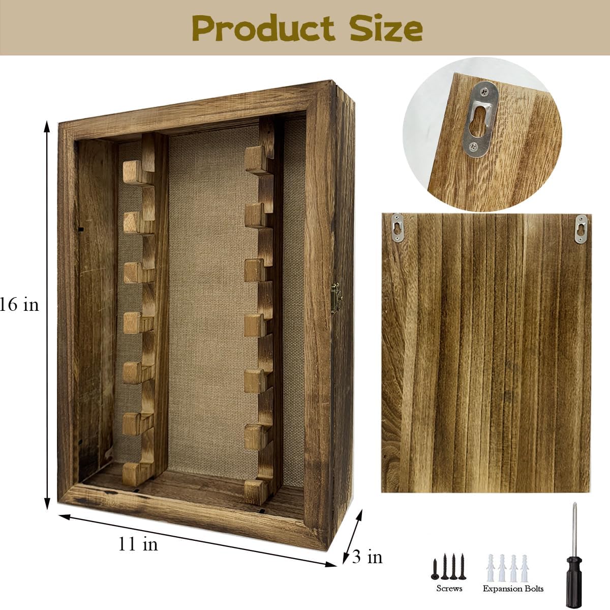 LITAITAI Wooden Knife Display Case with Hooks 1