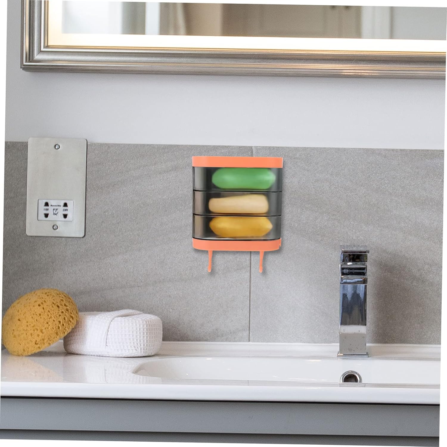 Cabilock Rotating Wall-Mounted Soap Dish for Bathroom