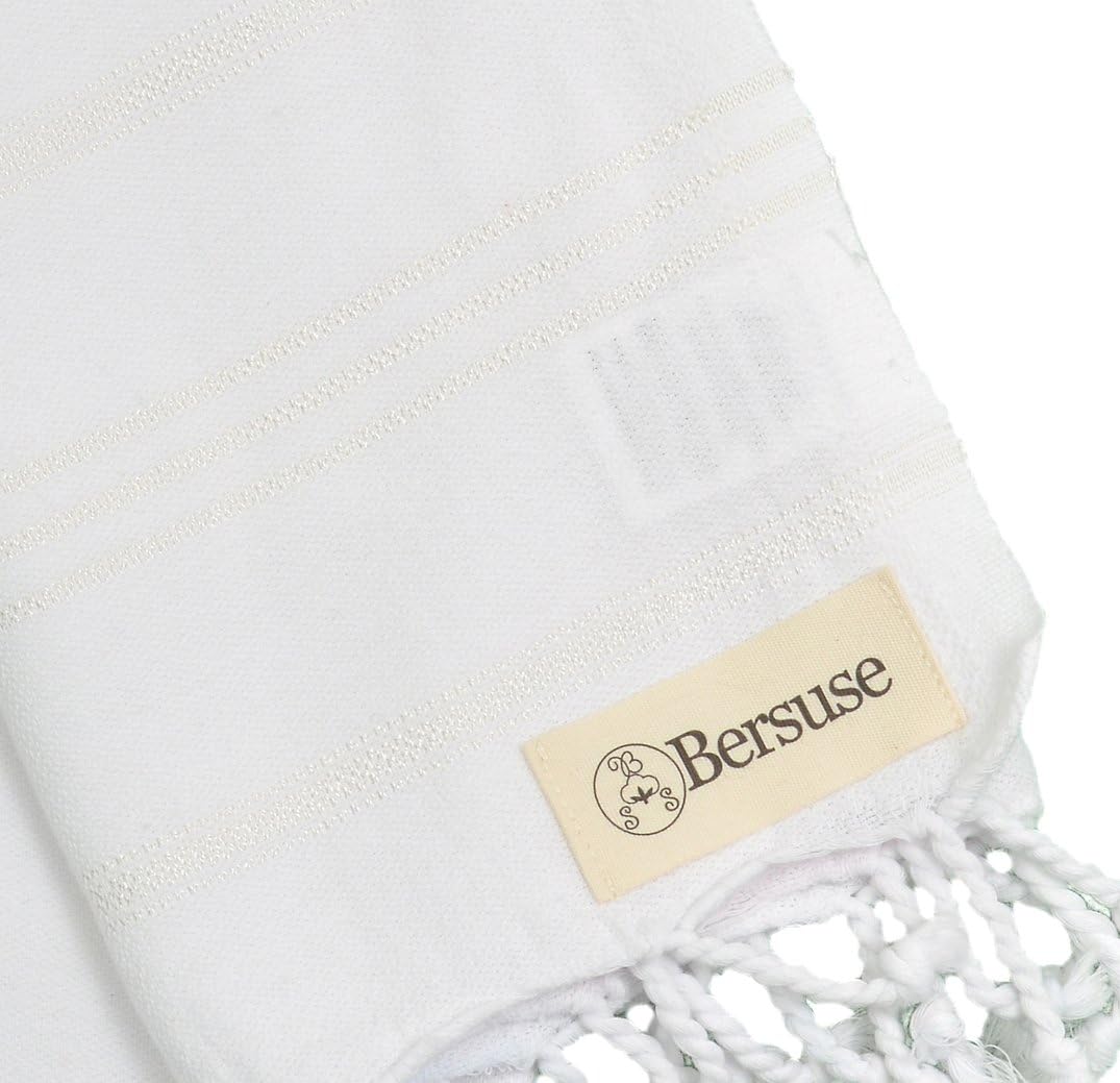 Bersuse Turkish Cotton Hand Towels - Set of 3 Soft and Absorbent