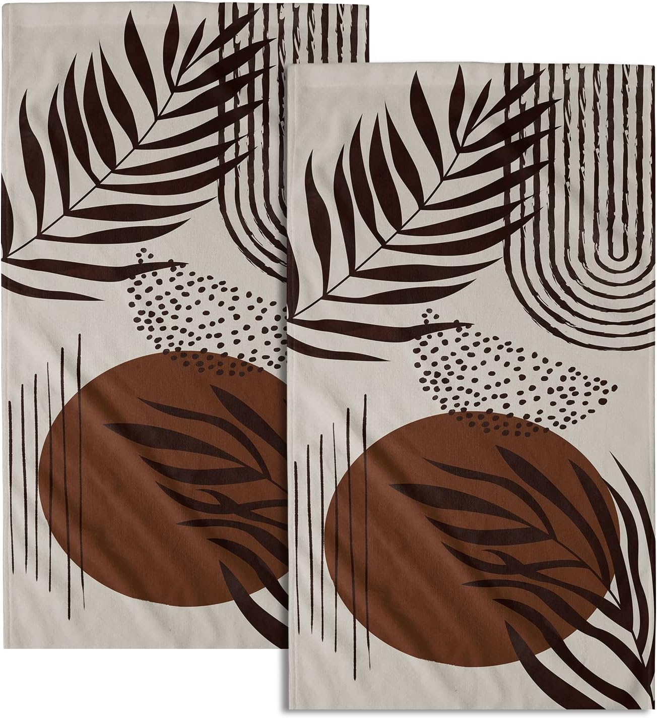 Giwawa Boho Leaf Hand Towel Set of 2 Soft Bath and Kitchen Towels