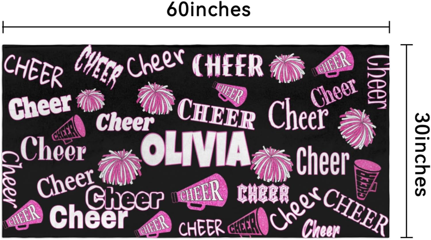 Custom Girls Bath Towel with Name - 30x60 Inch