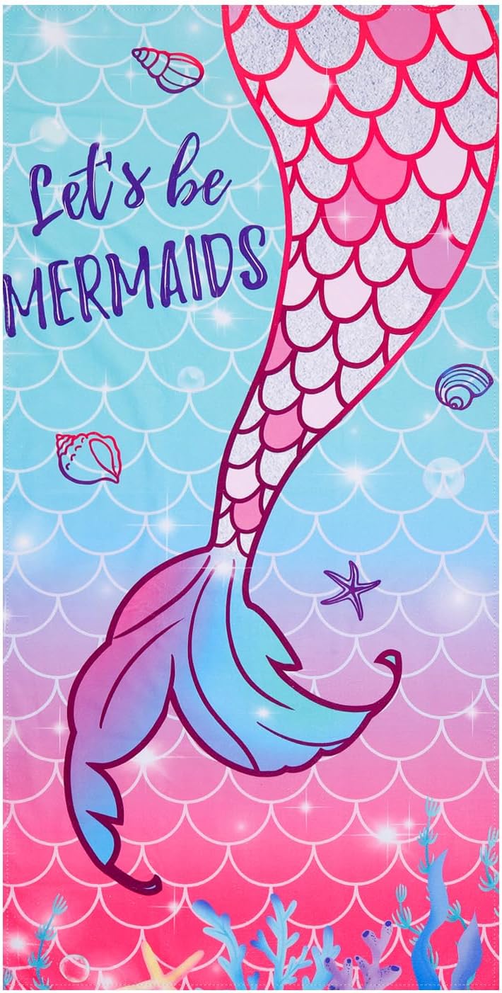 LIVILAN Mermaid Tail Beach Towel 30x60