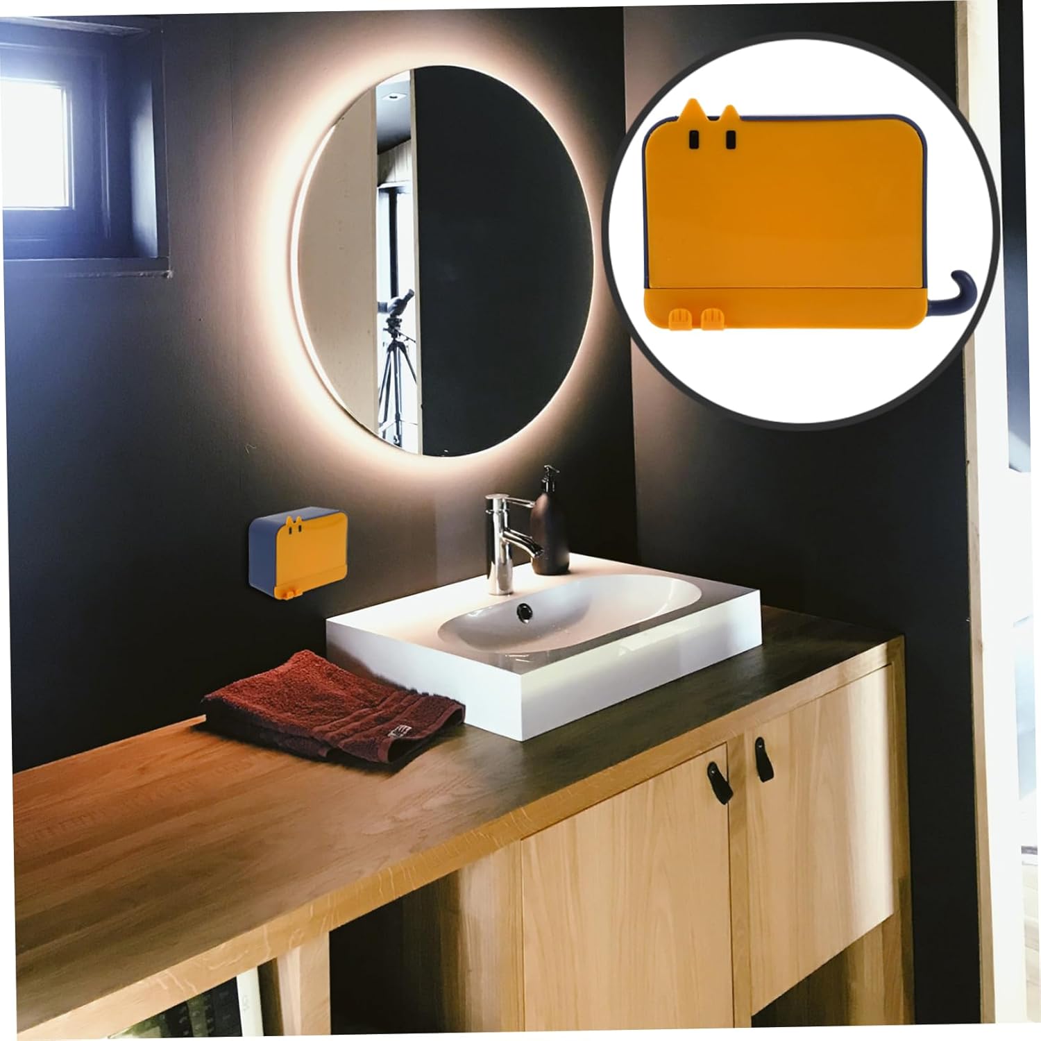 HAKIDZEL Wall-Mounted Bar Soap Holder with Lid