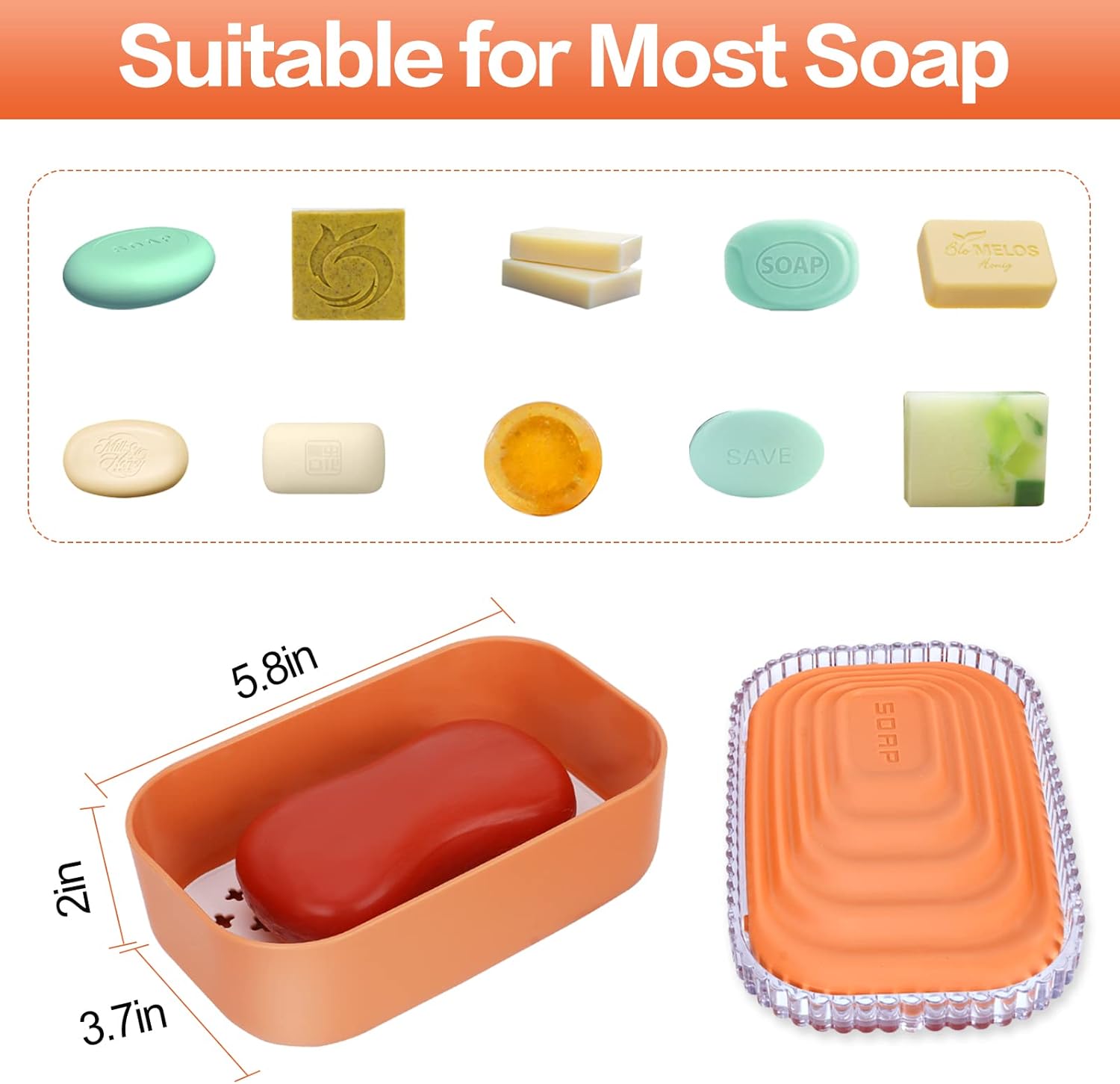 QIUYMEI Soap Holder - Leak Proof Travel Soap Container with Lid