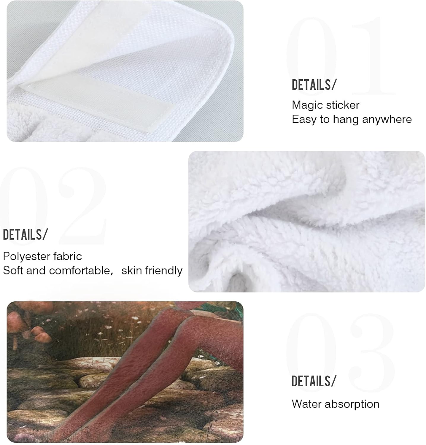 visesunny 2 Pack Soft Cotton Kitchen Hand Towels with Hanging Loop