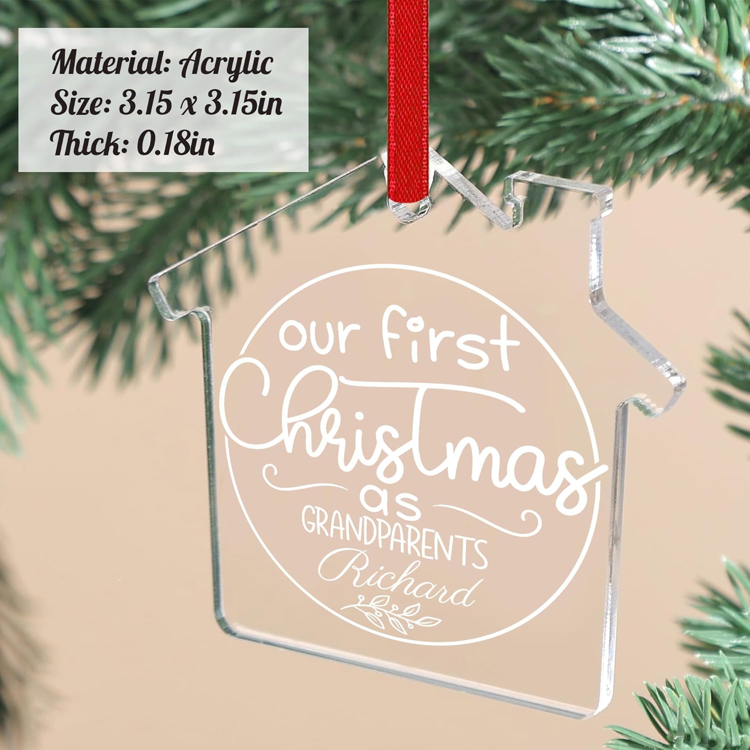 Jasilon Personalized Babys 1st Christmas Ornament