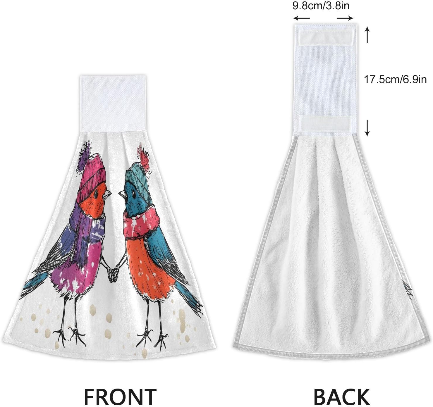 Cute Cartoon Bath Towels with Hanging Loops Soft Kids Hand Towel Set 1