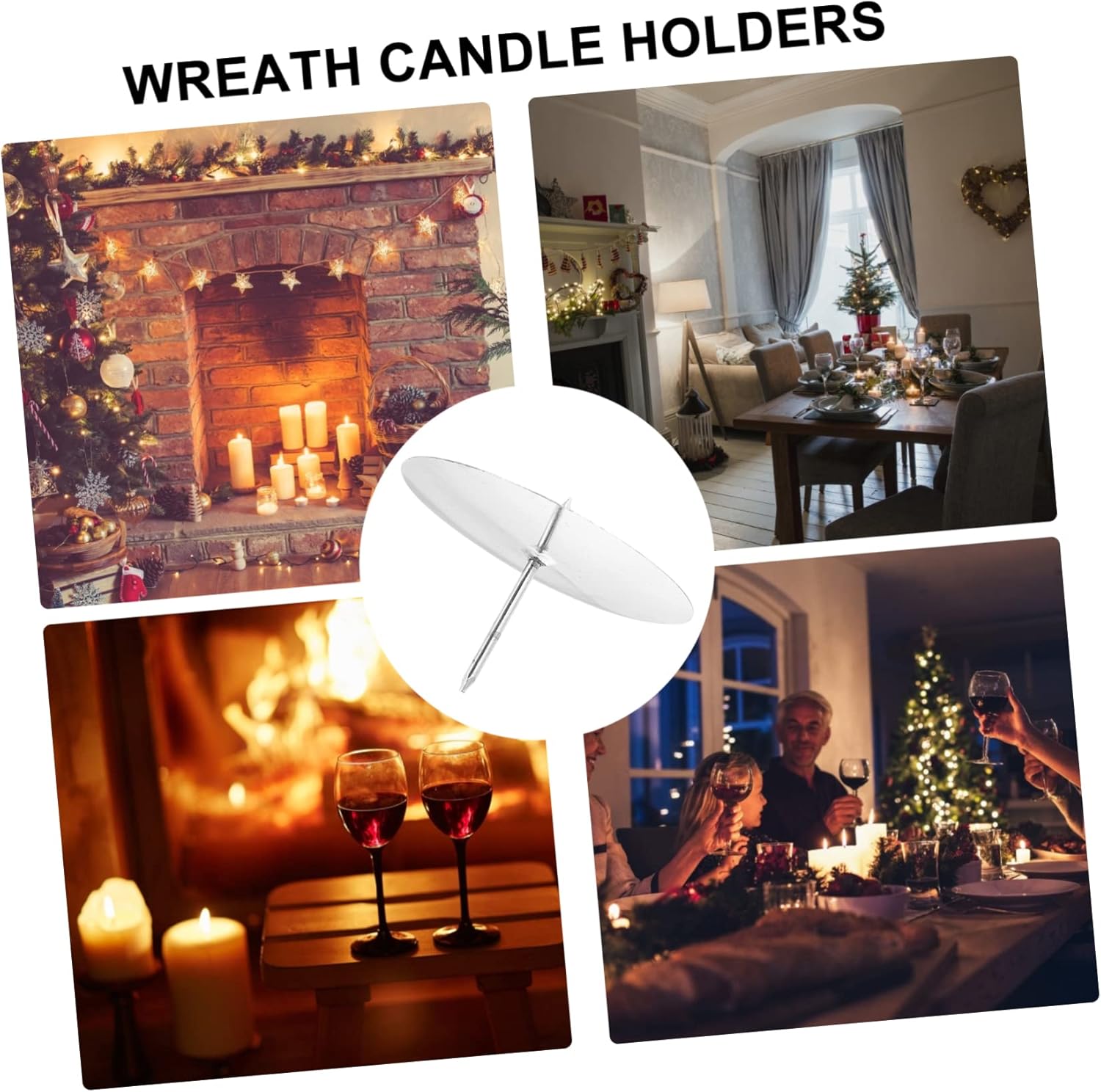 MAGICLULU 8-Piece Silver Candle Holder Set