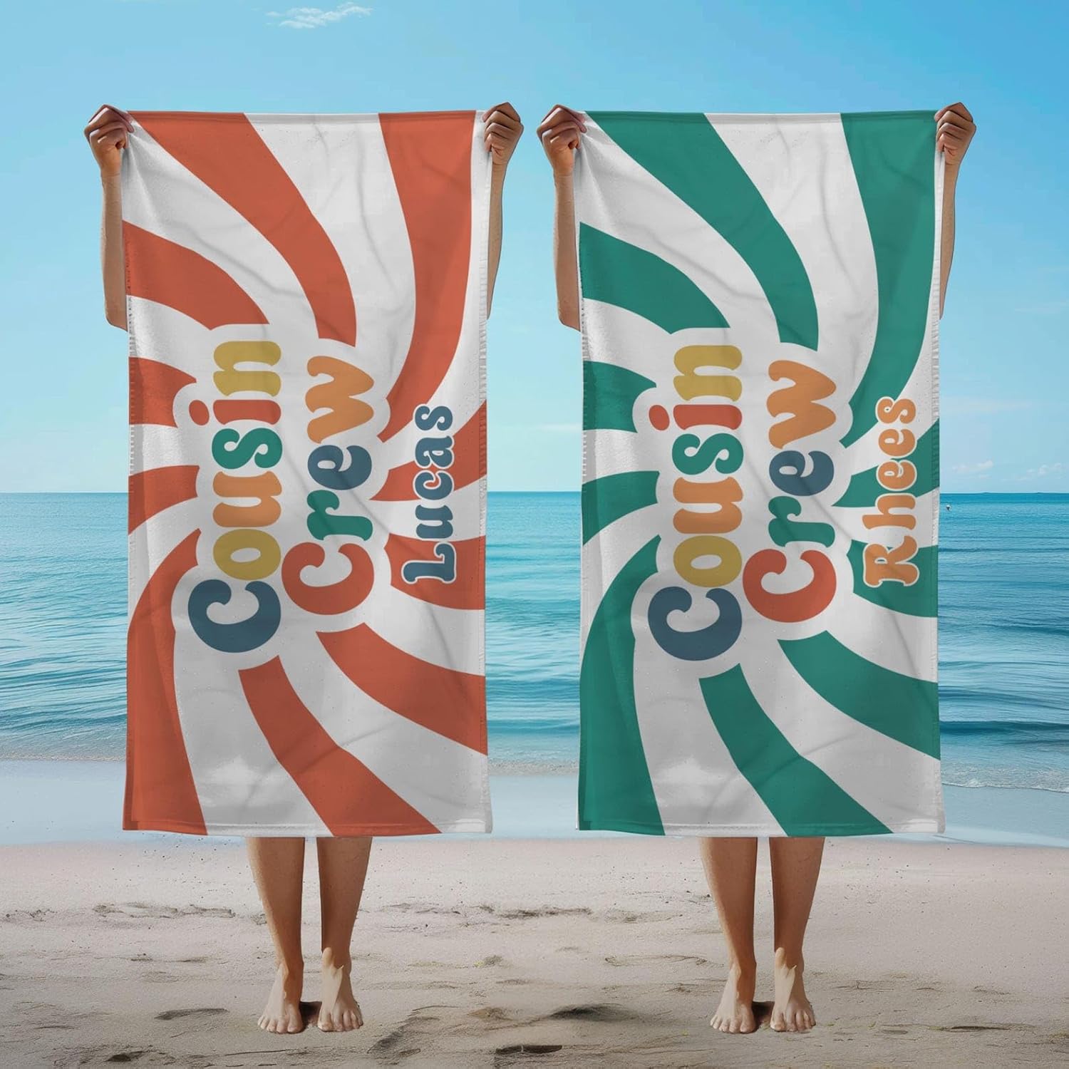 Bristow Personalized Cousin Crew Beach Towels