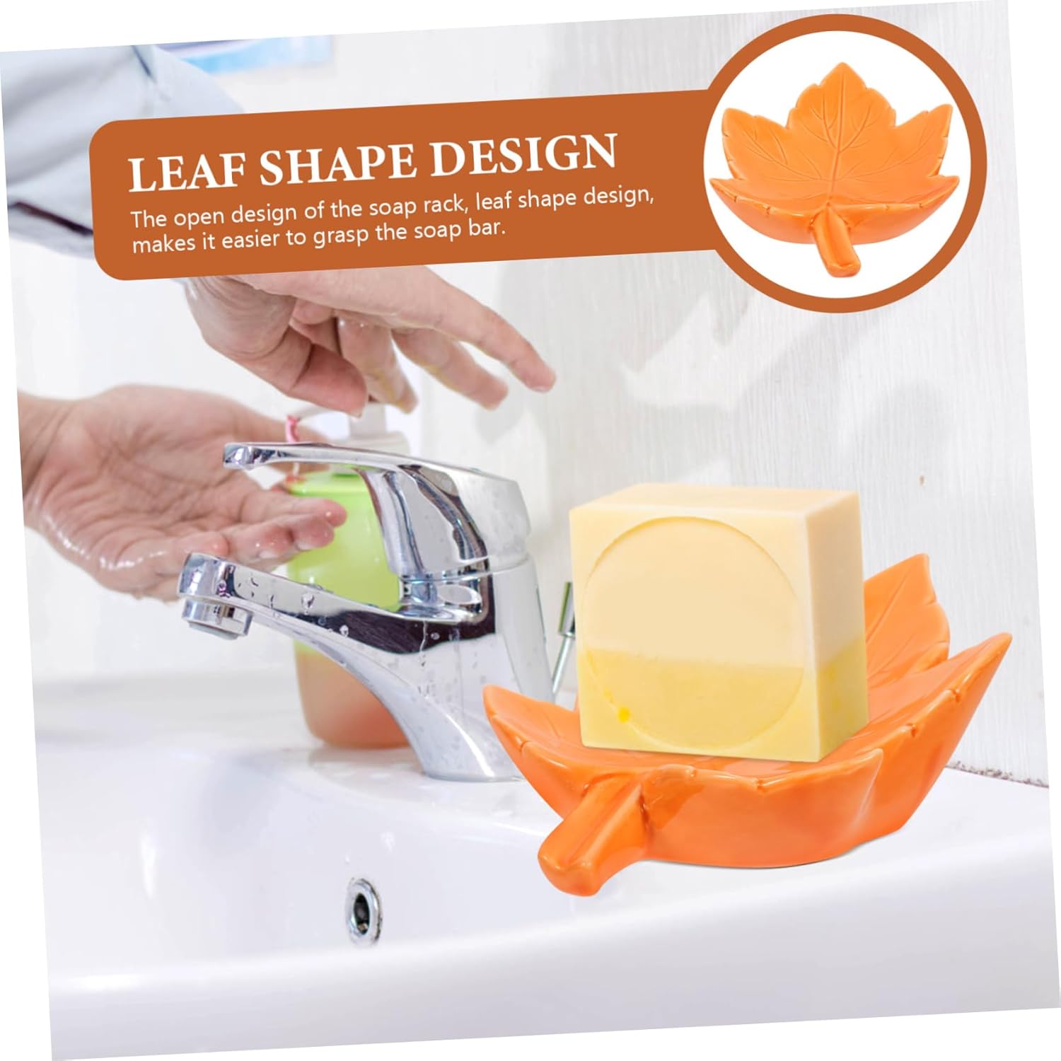 Ciieeo Leaf Shape Soap Dish Ceramic Maple Elegant Holder
