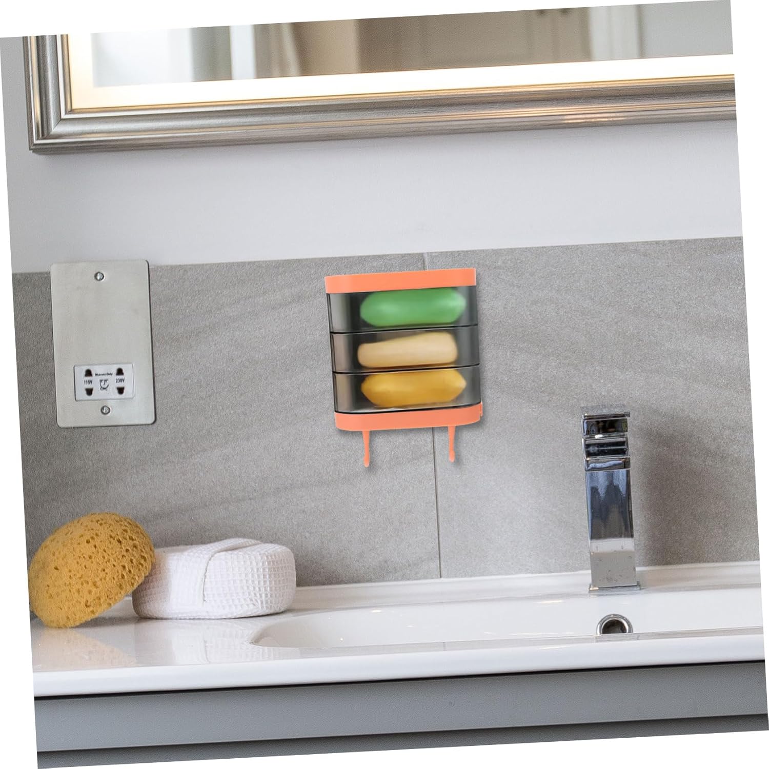 SOLUSTRE Rotating Plastic Soap Dish Wall Mount
