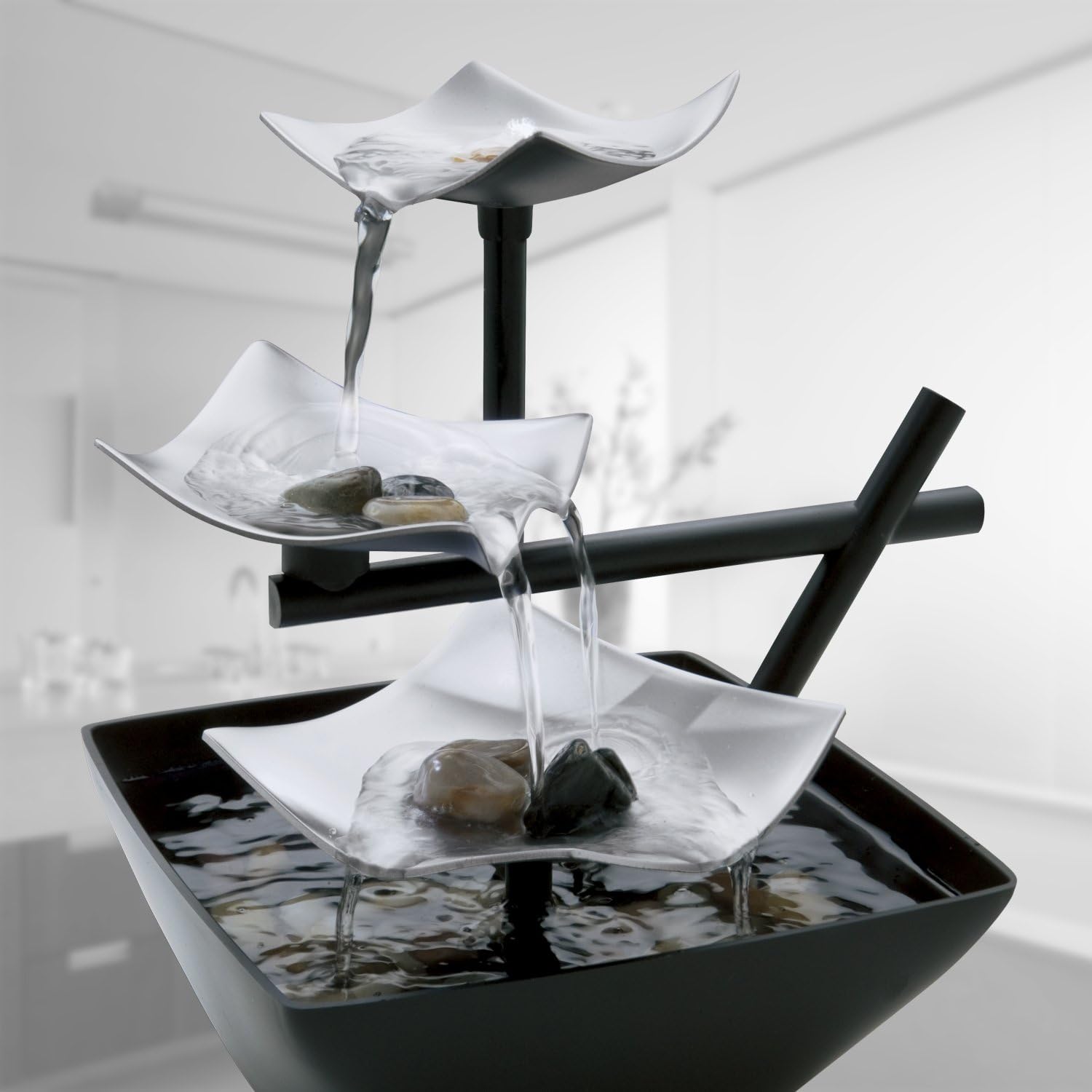 Homedics Water Fountain with Soothing Sound and River Rocks