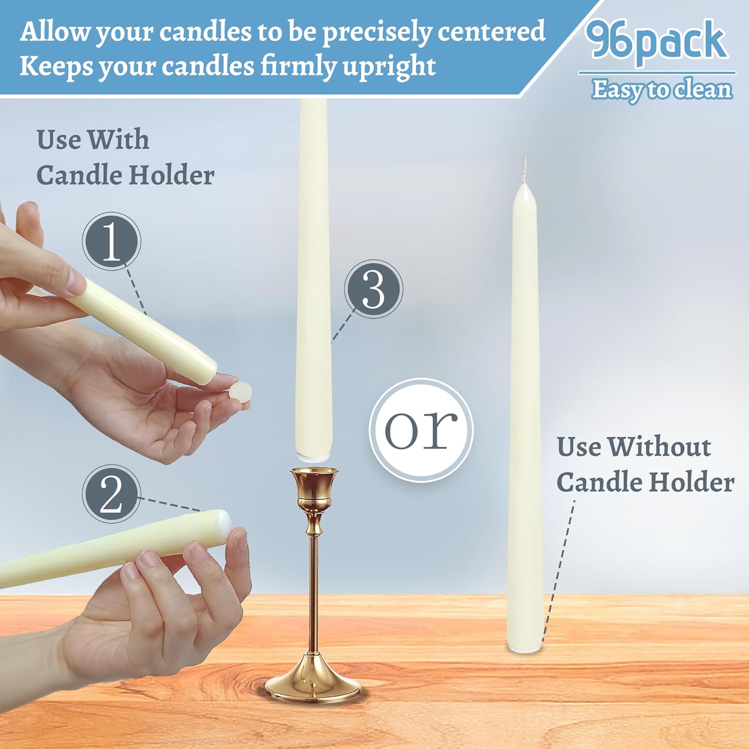 Candle Sticky Dots - 4 Pack 96 Dots for Secure Hold