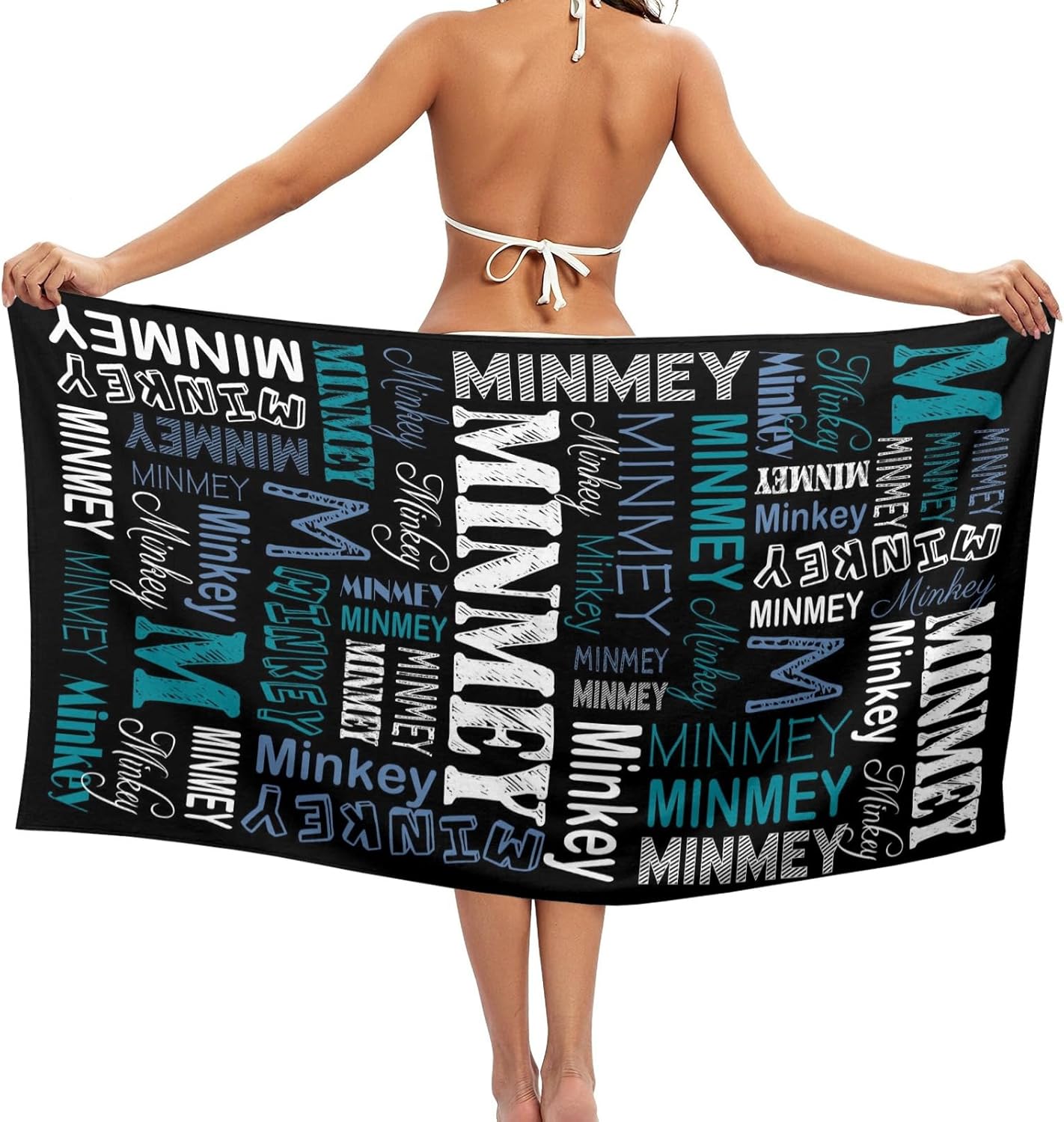 Personalized Beach Towel with Name for Adults Kids