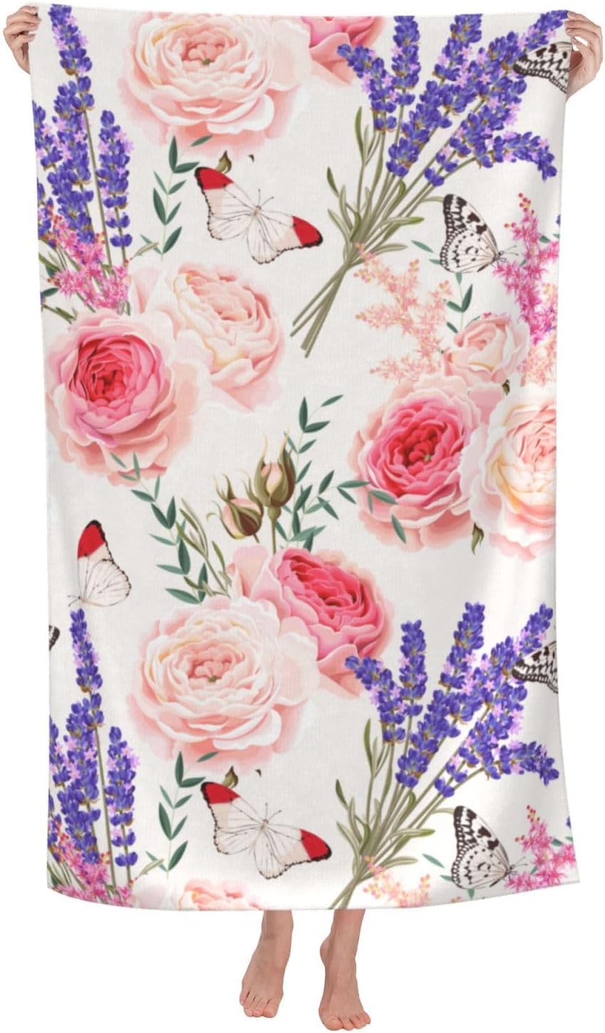 Ti Caldi Lavender Floral Beach Towel