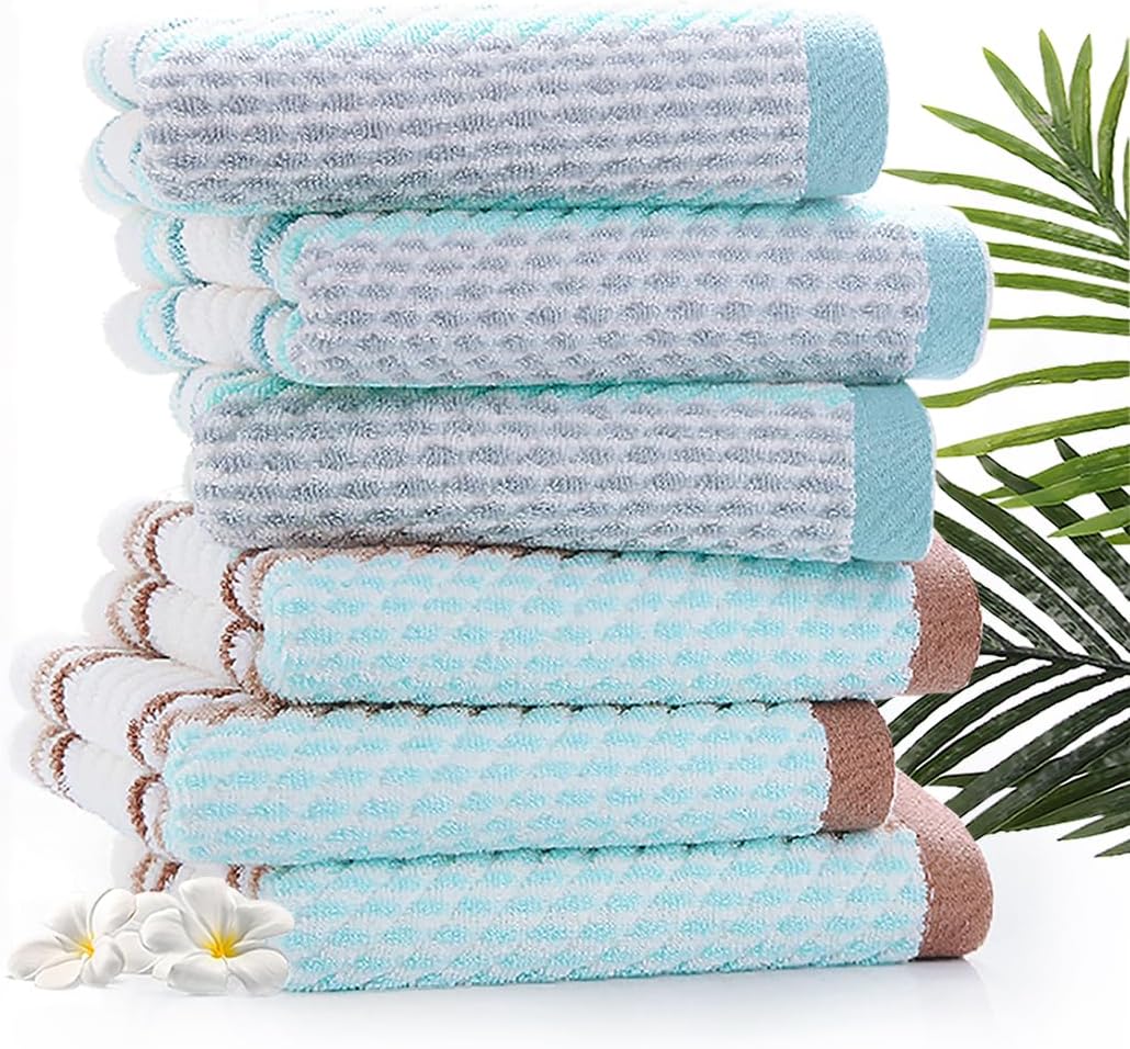 Pidada Hand Towels Set of 4 Striped Brown 1