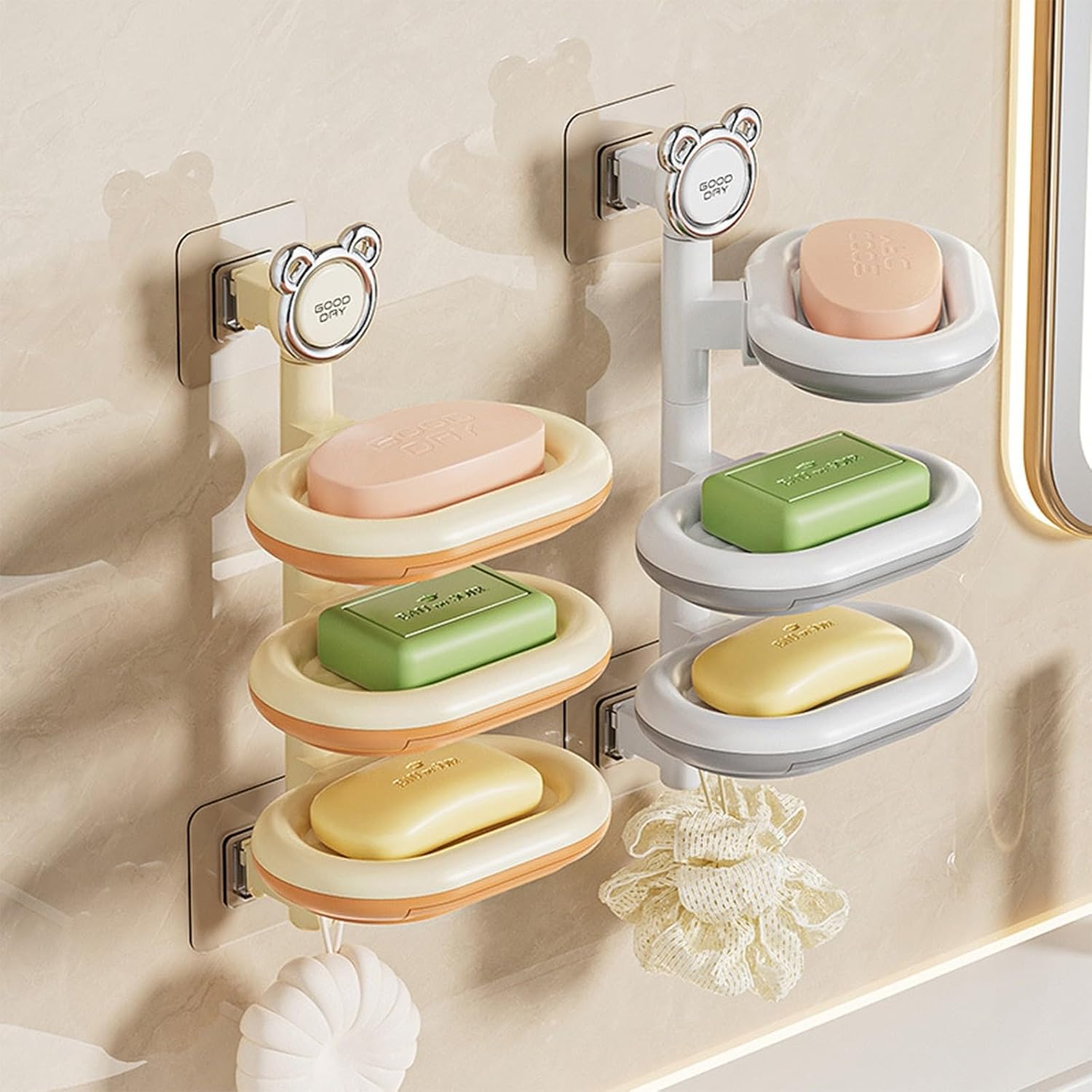 3 Tier Rotating Bar Soap Holder for Shower
