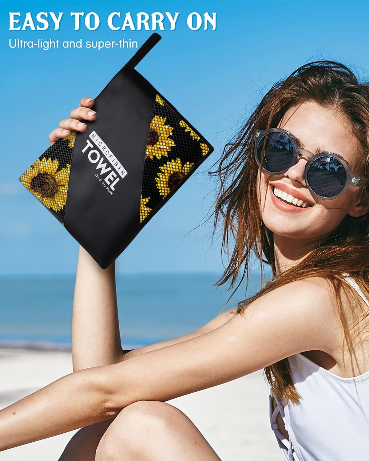 Rstick Sunflower Beach Towel 36x72 Quick Dry Sand-Free