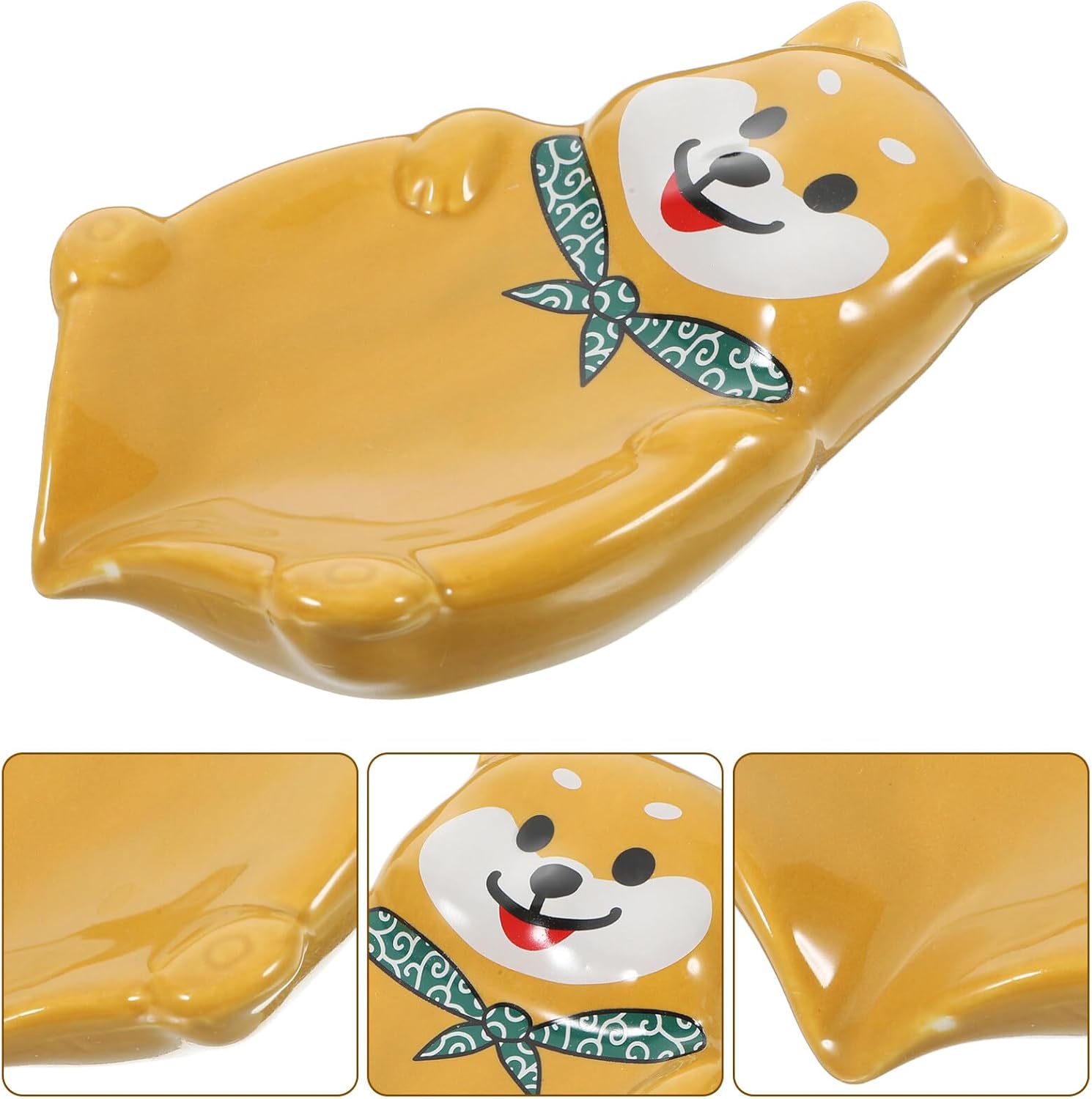 ABOOFAN Cute Dog Shape Ceramic Soap Dish Holder