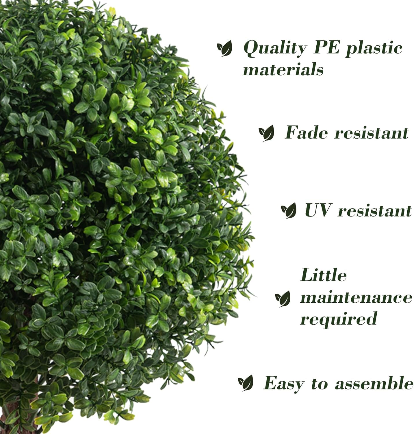 Chillchard 22 Artificial Boxwood Topiary 2 Pack UV Resistant Fake Shrubs