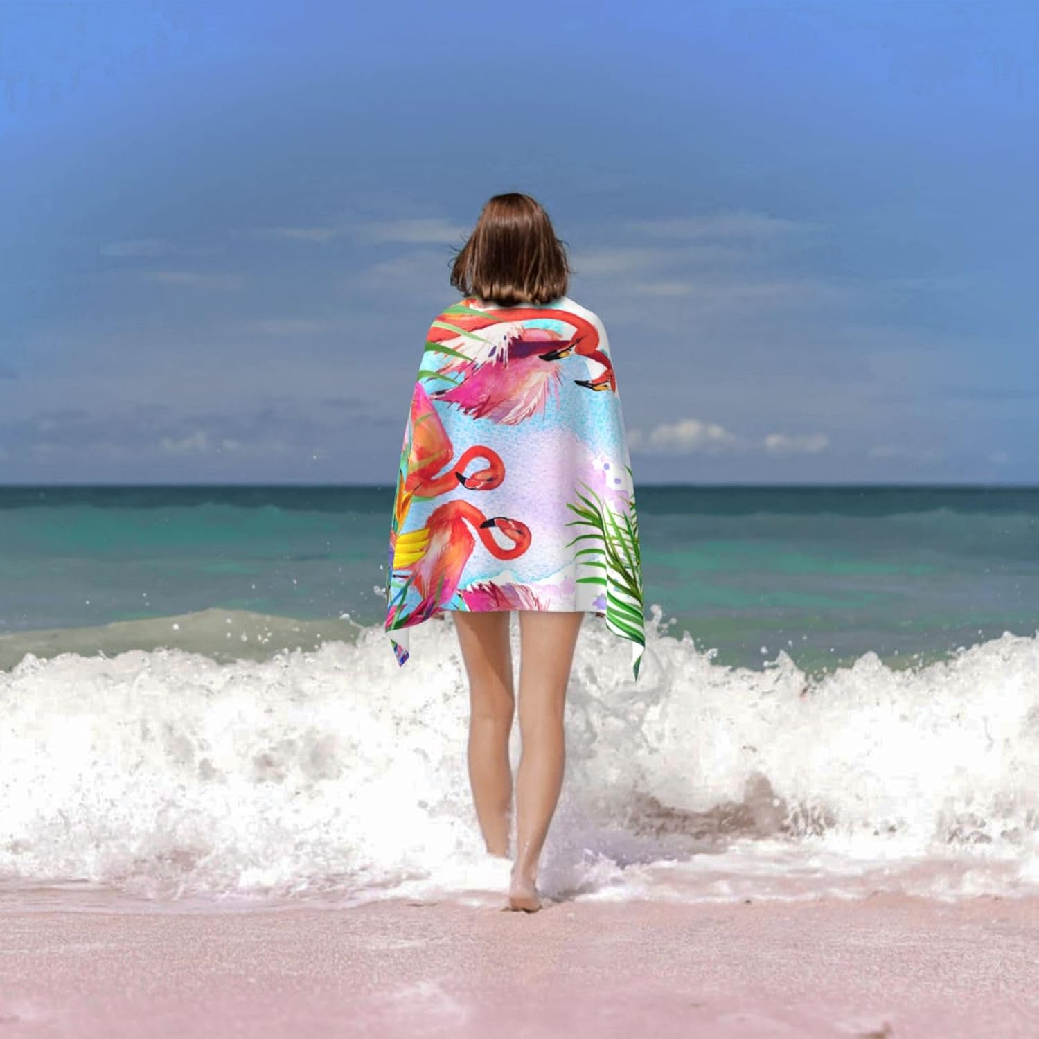 VOOHDDY Flamingo Beach Towel Large Microfiber 1
