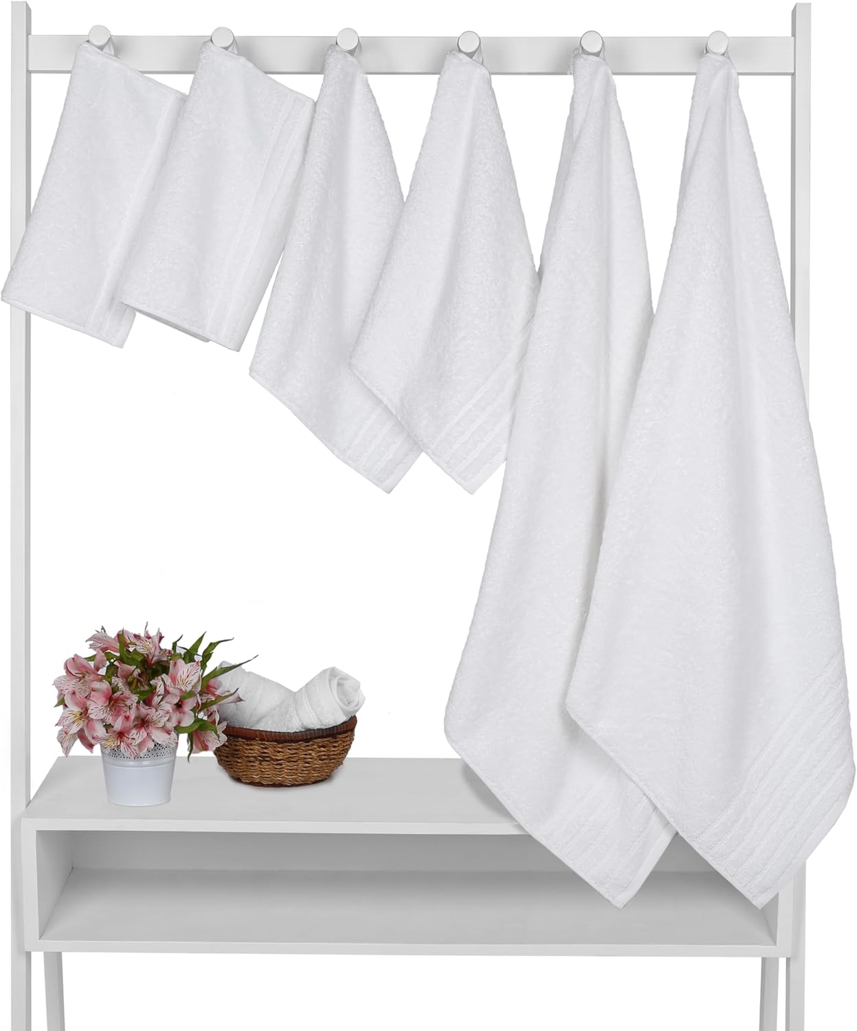 BW Luxe Home 6-Piece Turkish Cotton Towel Set